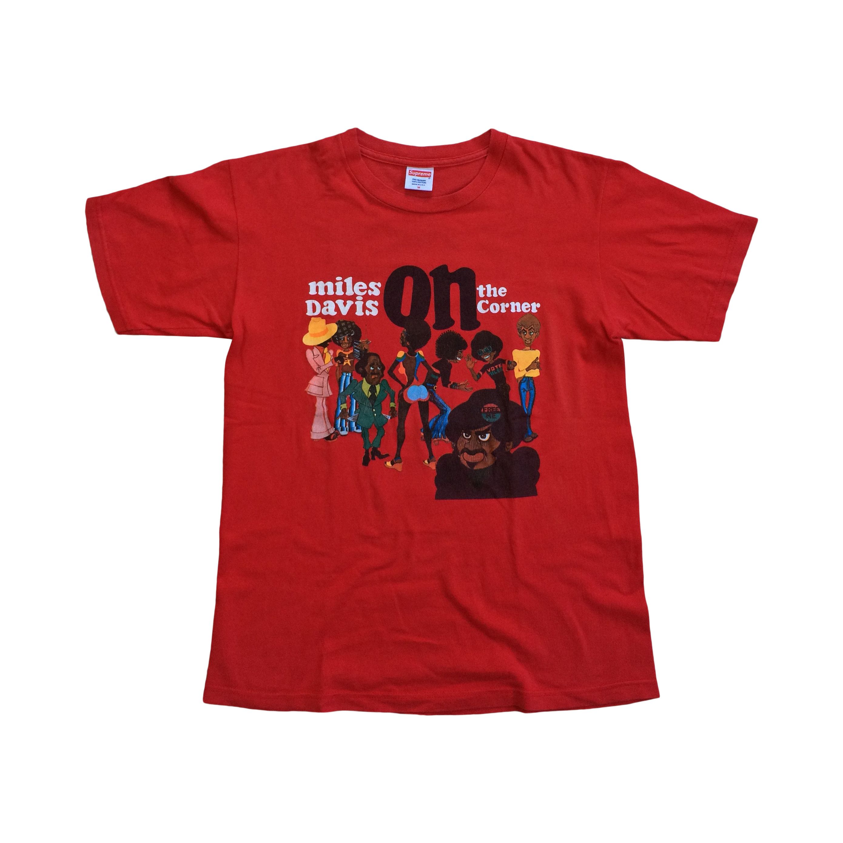 image of F/w 2008 Supreme X Miles Davis On The Corner Tee in Red, Men's (Size Medium)