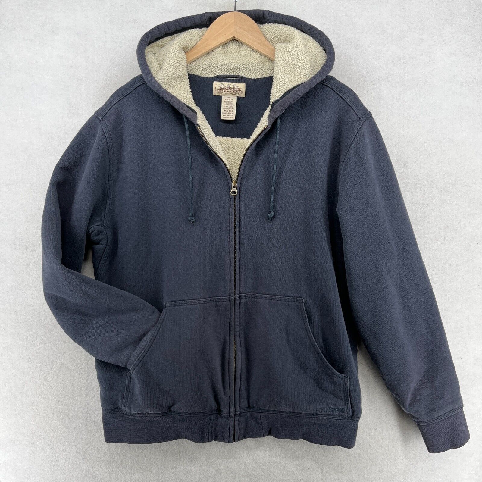 Vintage LL BEAN KATAHDIN Hoodie Mens M Jacket Sherpa Fleece Full Zip ...