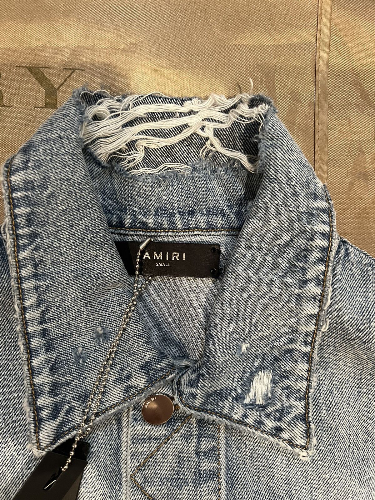 Amiri AMIRI x Playboy distressed-finish denim jacket size S Size US S / EU 44-46 / 1 - 3 Thumbnail