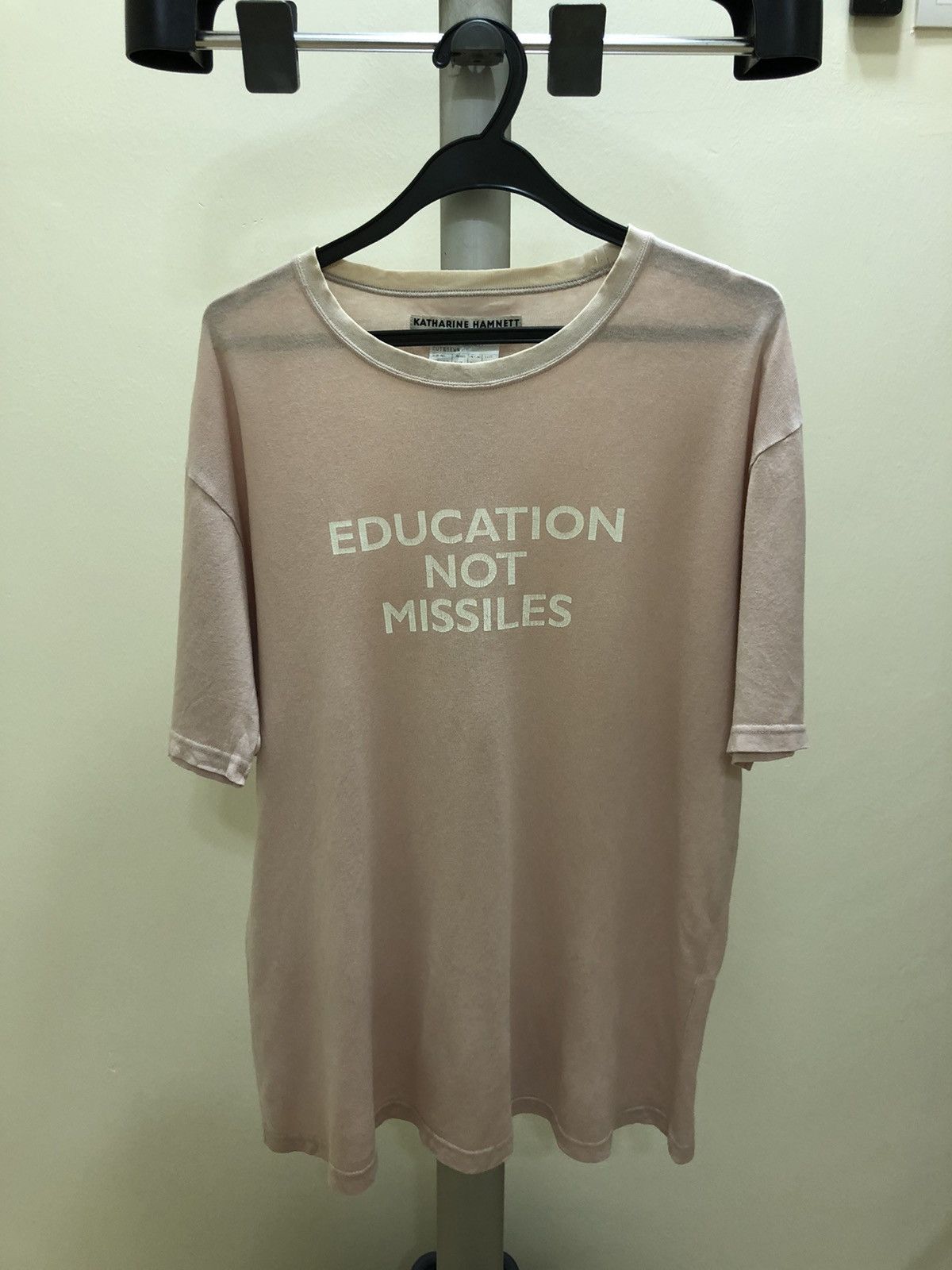 Katharine Hamnett London ARCHIVE🔥90s "Education not Missiles" Slogan Shirt Size US L / EU 52-54 / 3 - 2 Thumbnail