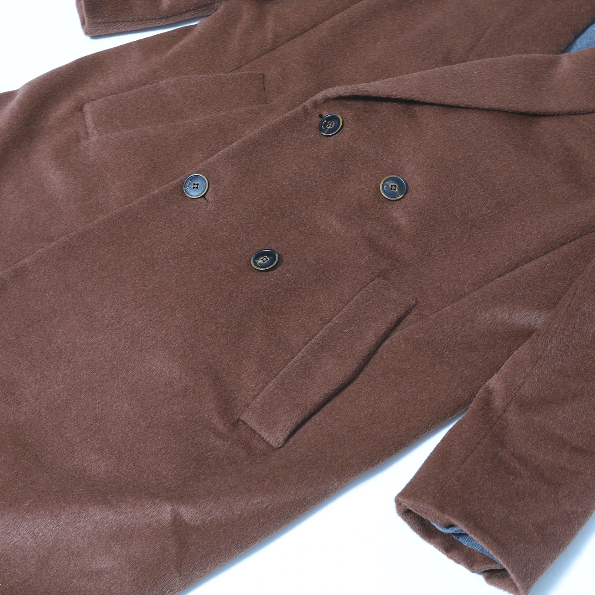 Berluti Double Breasted Brown Baby Lama Hair Coat Size US M / EU 48-50 / 2 - 5 Thumbnail