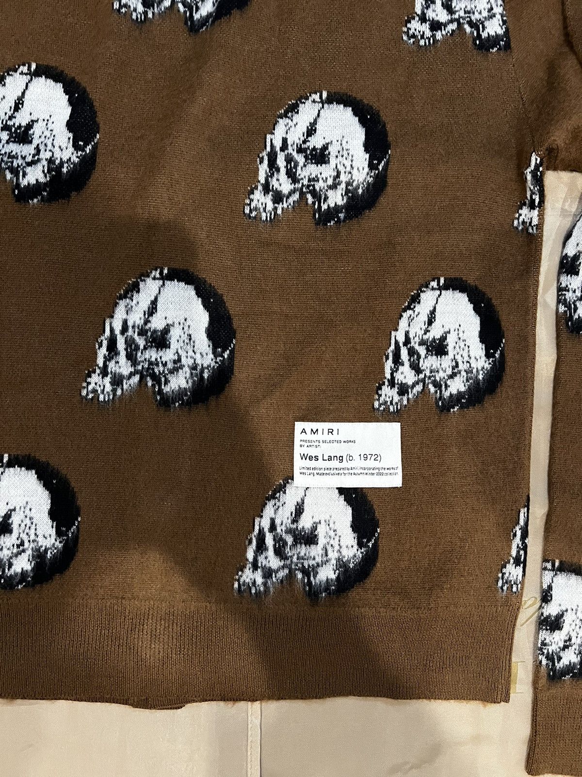 Amiri Amiri Wes Lang Repeat Skull Wool Cardigan size L Size US L / EU 52-54 / 3 - 8 Thumbnail