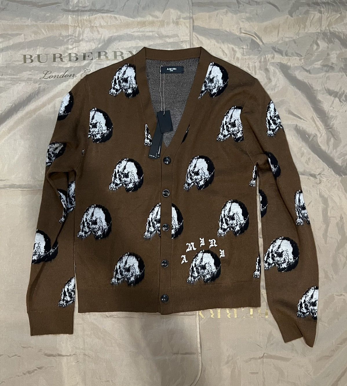 Amiri × Wes Lang AMIRI x WES LANG SKULL PATTERNED SWEATER