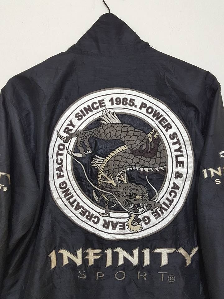 Designer × Japanese Brand INFINITY SPORT Dragon Embroided Logo Zipped Jacket Size US L / EU 52-54 / 3 - 5 Thumbnail