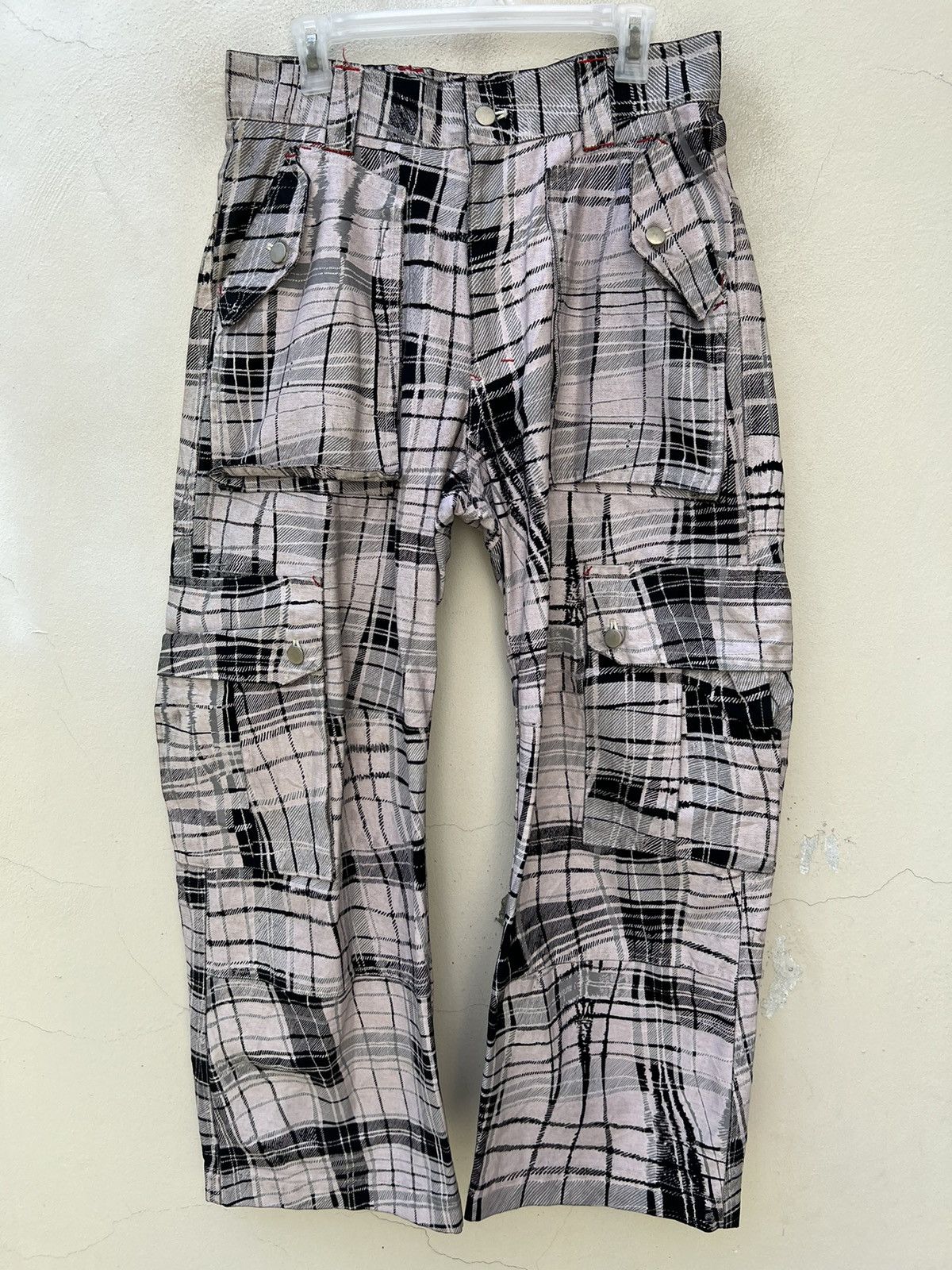 20471120 × Beauty Beast × Vintage Vintage MILK BOY Japan Wax Coated Checks Tactical Cargo Pant Size US 32 / EU 48 - 6 Thumbnail