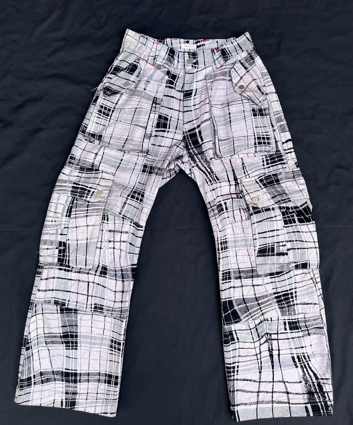 20471120 × Beauty Beast × Vintage Vintage MILK BOY Japan Wax Coated Checks Tactical Cargo Pant Size US 32 / EU 48 - 1 Thumbnail