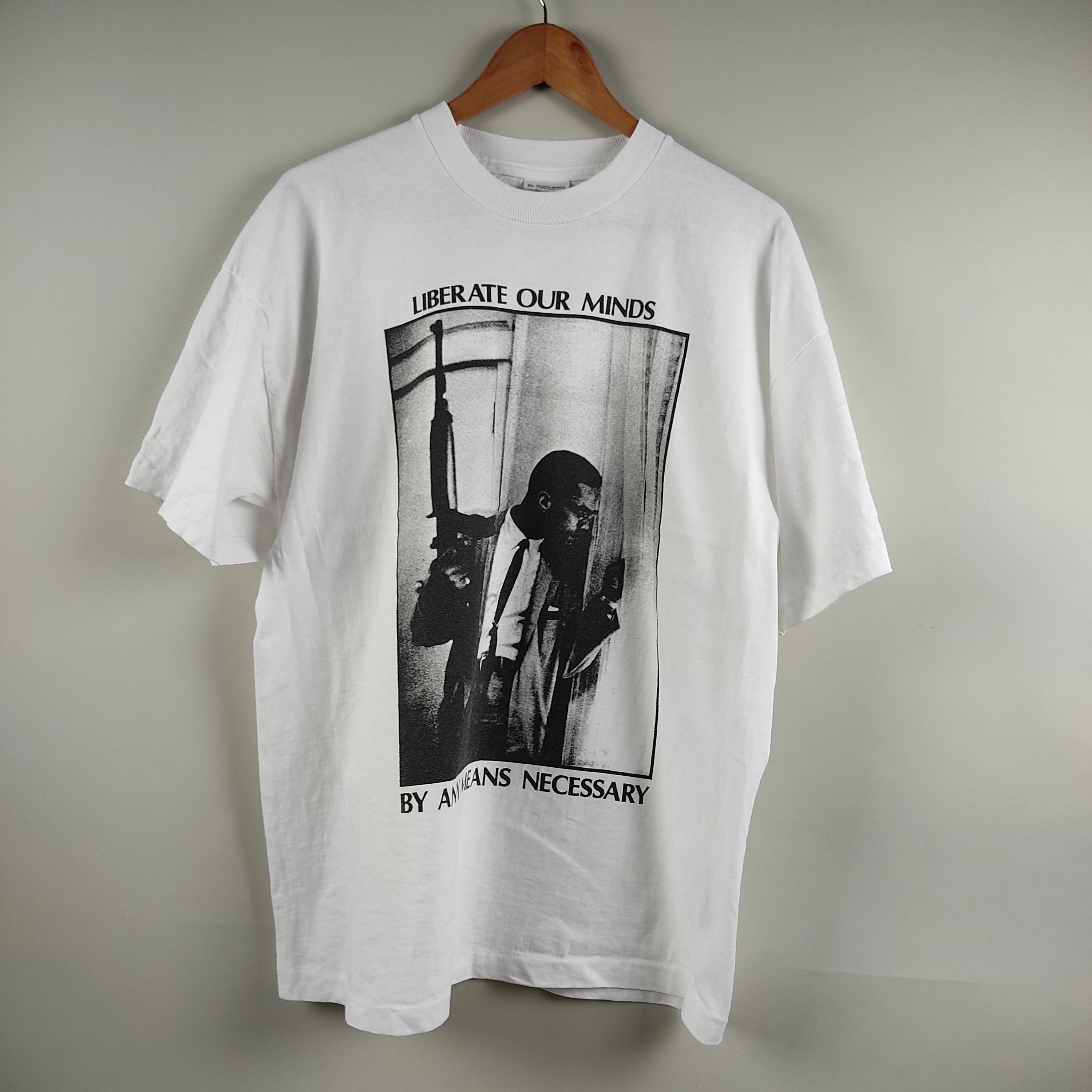 Vintage 90's Malcolm X Liberate Our Minds by any means necessary Size US XL / EU 56 / 4 - 6 Thumbnail