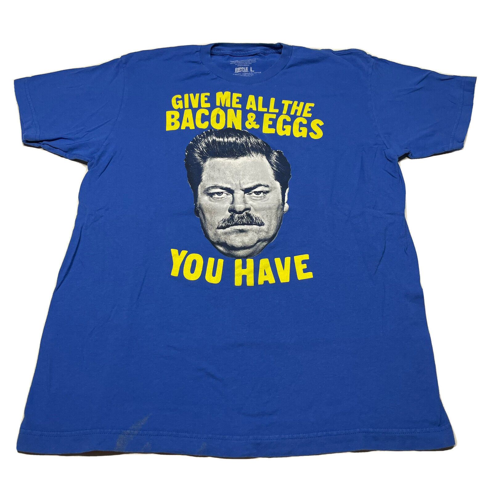 T-shirt Parks And Recreation Ron Swanson - Noir Coton - Taille Unique Adulte - Neuf Sans étiquettes