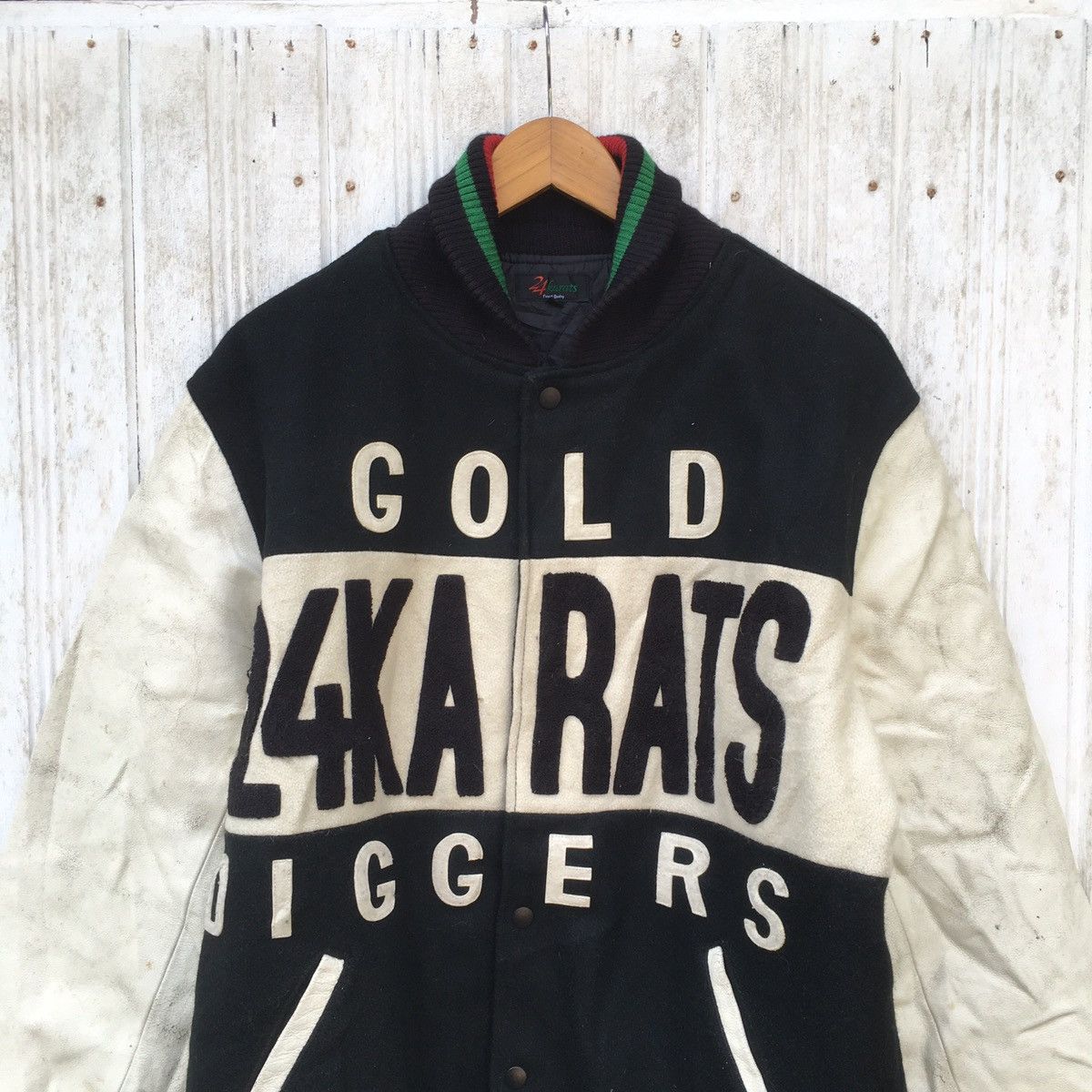 Vintage Golddigger 24 KARATS Varsity Leather Wool Rare Size US L / EU 52-54 / 3 - 8 Thumbnail