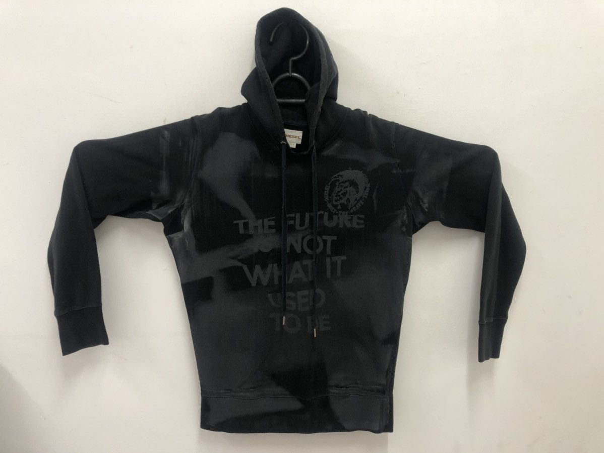 image of Diesel The Future Is Not What It Used To Be Hoodie in Black, Men's (Size Medium)