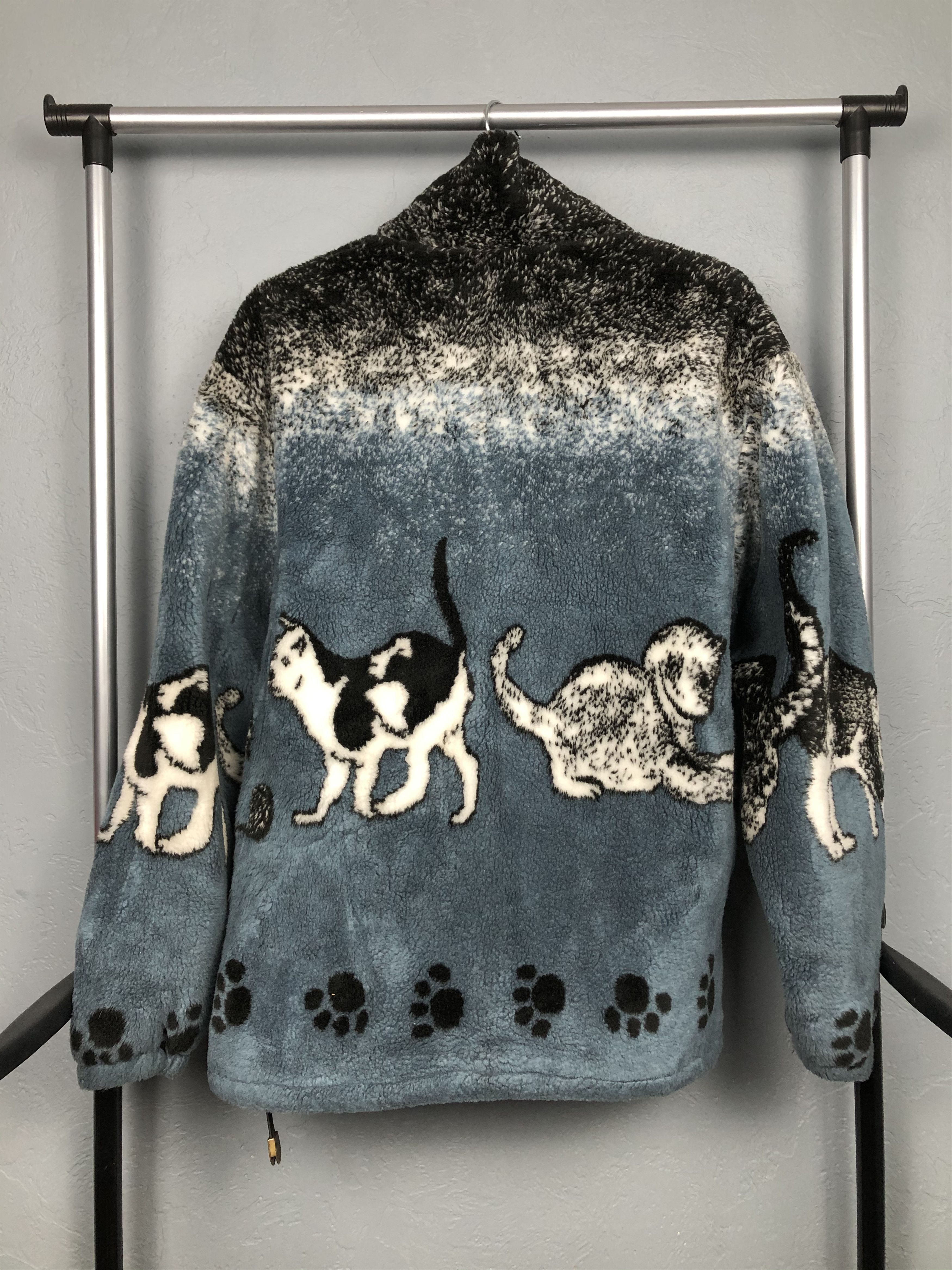 Vintage Vintage Animal CAT Fleece Jacket Size US L / EU 52-54 / 3 - 4 Thumbnail