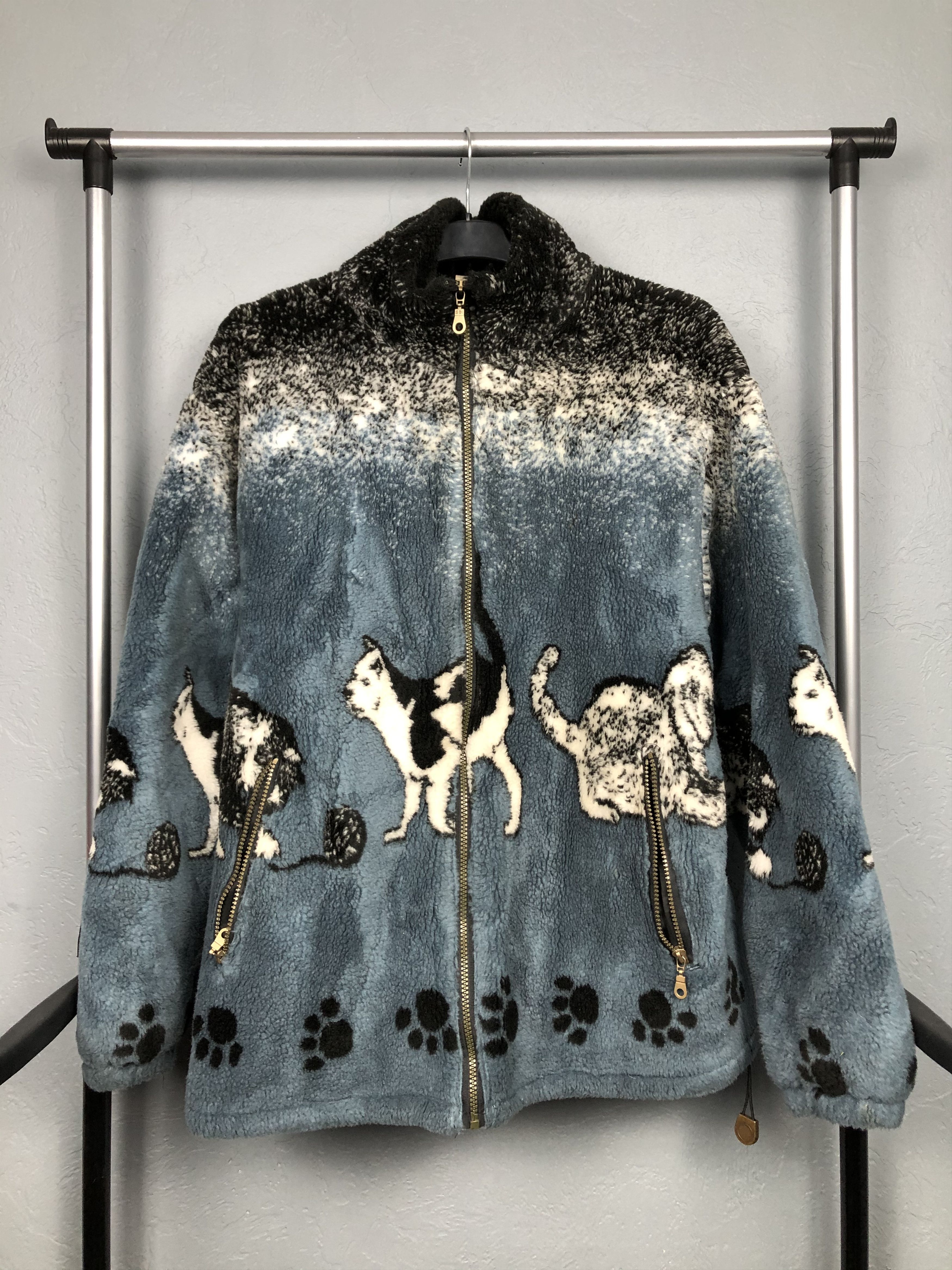 Vintage Vintage Animal CAT Fleece Jacket Size US L / EU 52-54 / 3 - 1 Thumbnail