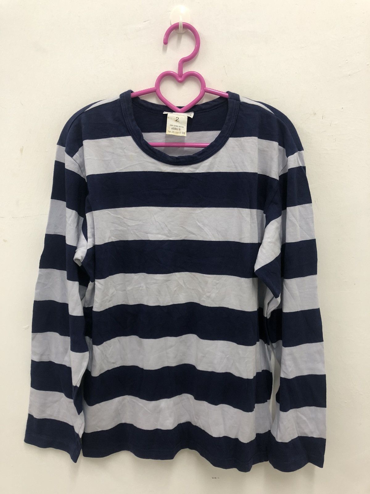 Rare Vintage AGNES B Striped Long Sleeve Shirt