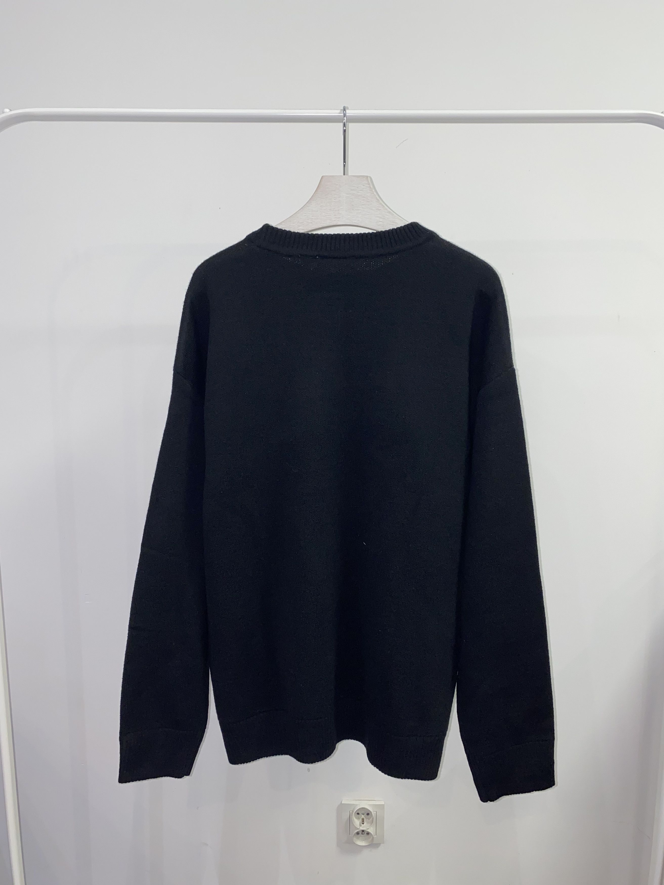 Weekday Weekday "Darkness" Diego Jaquard Black Wool Sweater Size US M / EU 48-50 / 2 - 5 Thumbnail