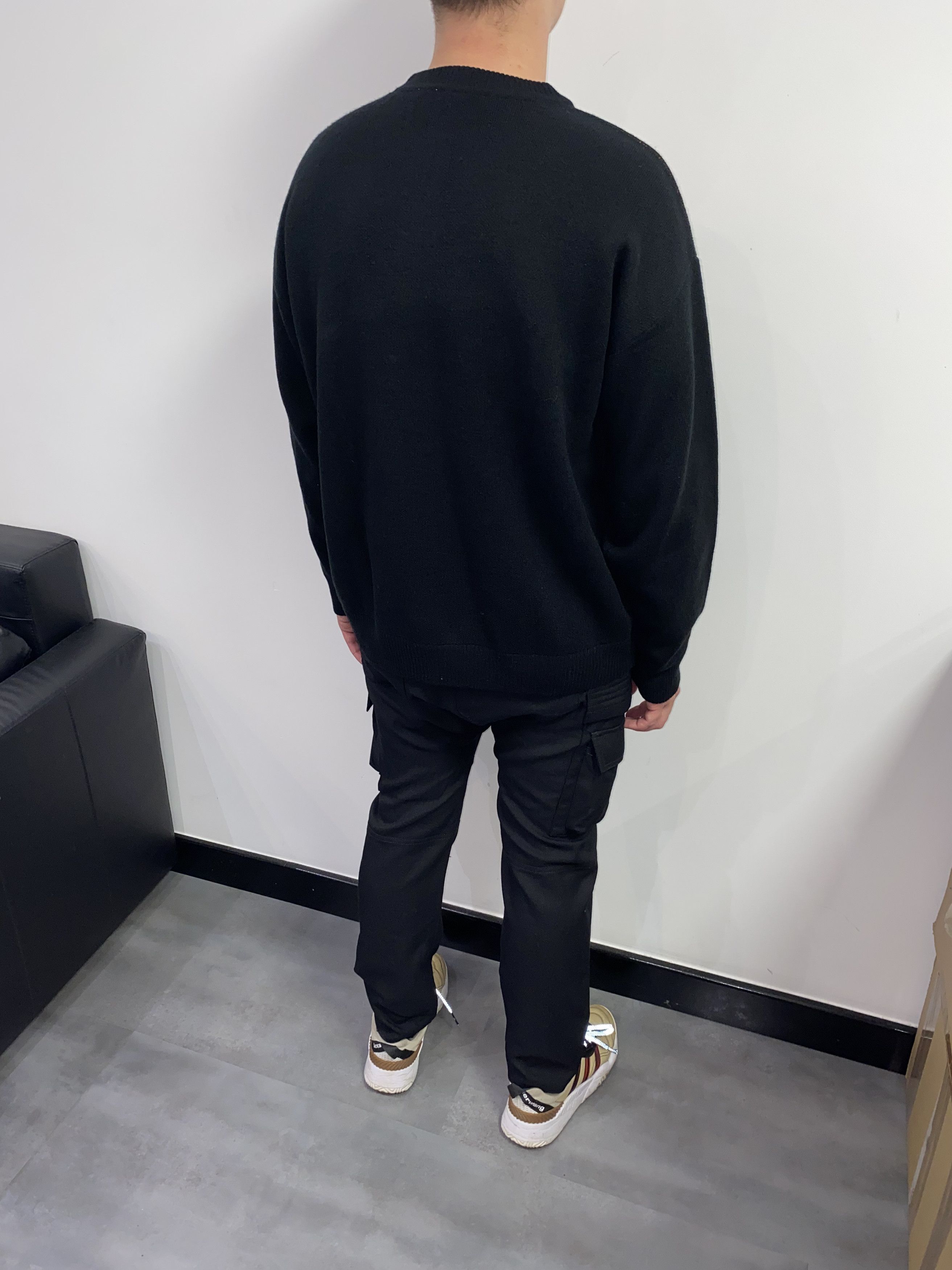 Weekday Weekday "Darkness" Diego Jaquard Black Wool Sweater Size US M / EU 48-50 / 2 - 8 Thumbnail