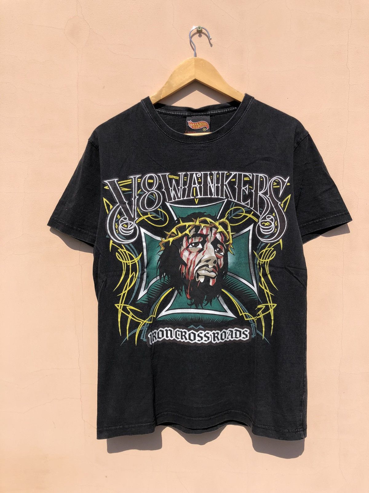 Band Tees Vintage 2000s V8 Wankers Iron Crossroads Jesus Band Tee Size US M / EU 48-50 / 2 - 1 Thumbnail
