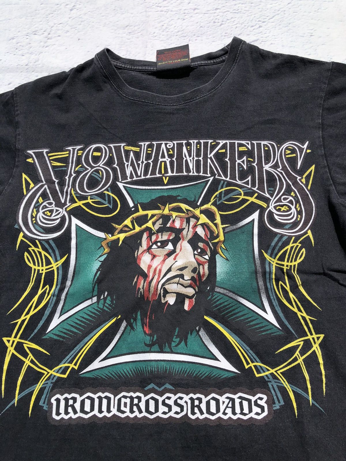 Band Tees Vintage 2000s V8 Wankers Iron Crossroads Jesus Band Tee Size US M / EU 48-50 / 2 - 3 Thumbnail