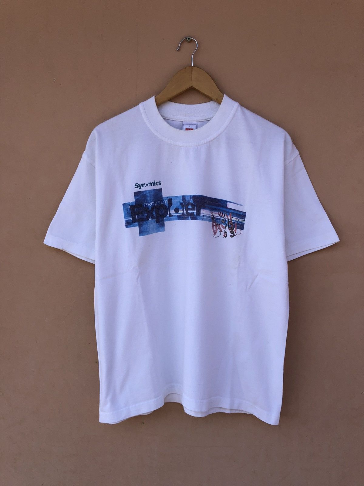 Microsoft Vintage 90s Explorer Project White Tee (Apple Nokia Motorola Size US L / EU 52-54 / 3 - 1 Thumbnail