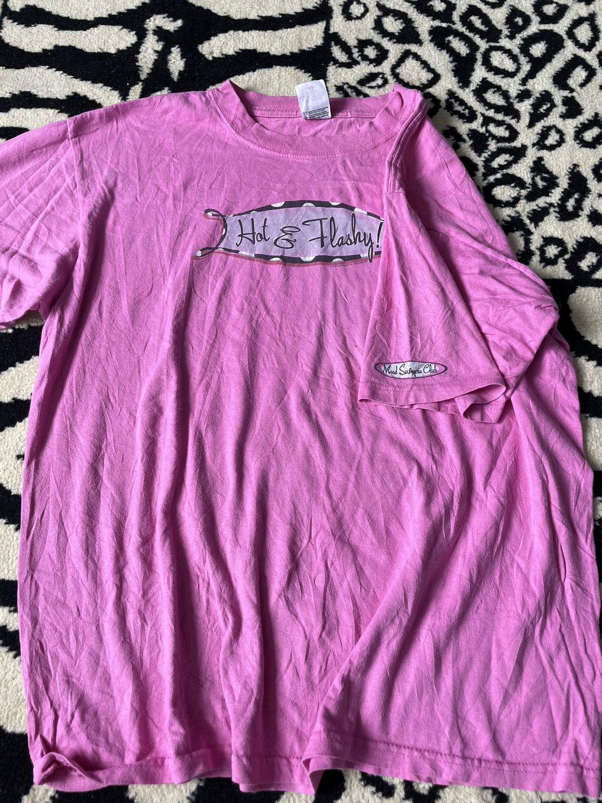 Anvil × Vintage Vintage Y2K Hot And Flashy Pink T-shirt Double Stitch Size US M / EU 48-50 / 2 - 2 Thumbnail