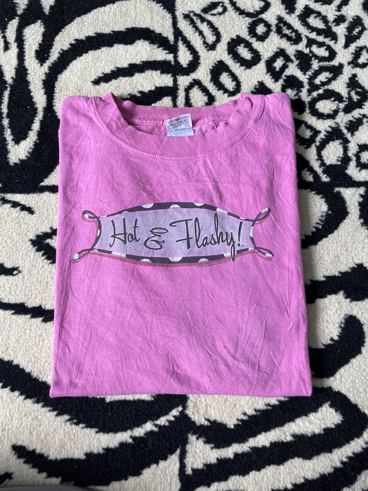 Anvil × Vintage Vintage Y2K Hot And Flashy Pink T-shirt Double Stitch Size US M / EU 48-50 / 2 - 1 Thumbnail