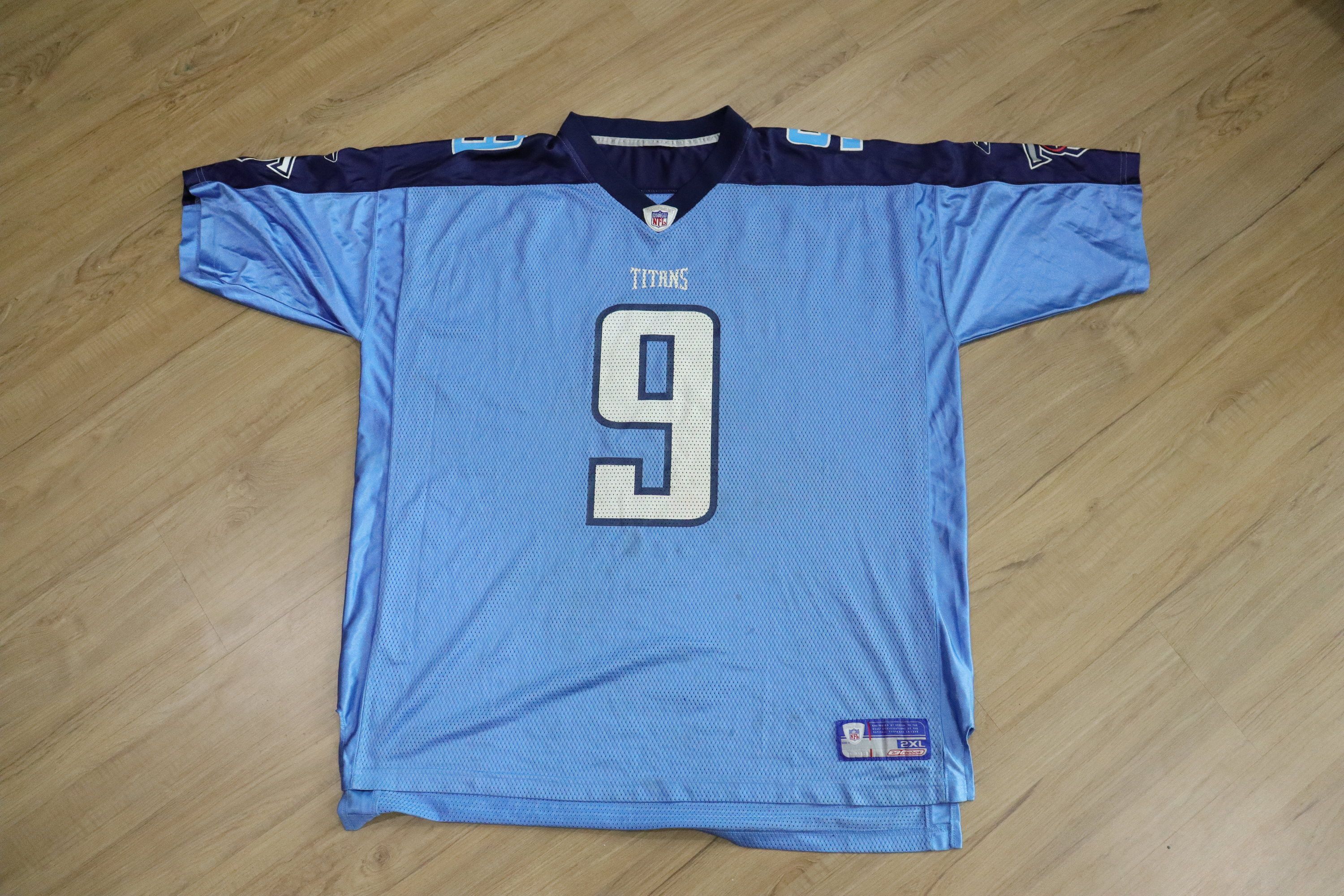 NFL × Reebok STEVE MCNAIR TENNESSEE TITANS 9 NFL VTG 00S YOUTH 2XL Size US XXL / EU 58 / 5 - 13 Thumbnail