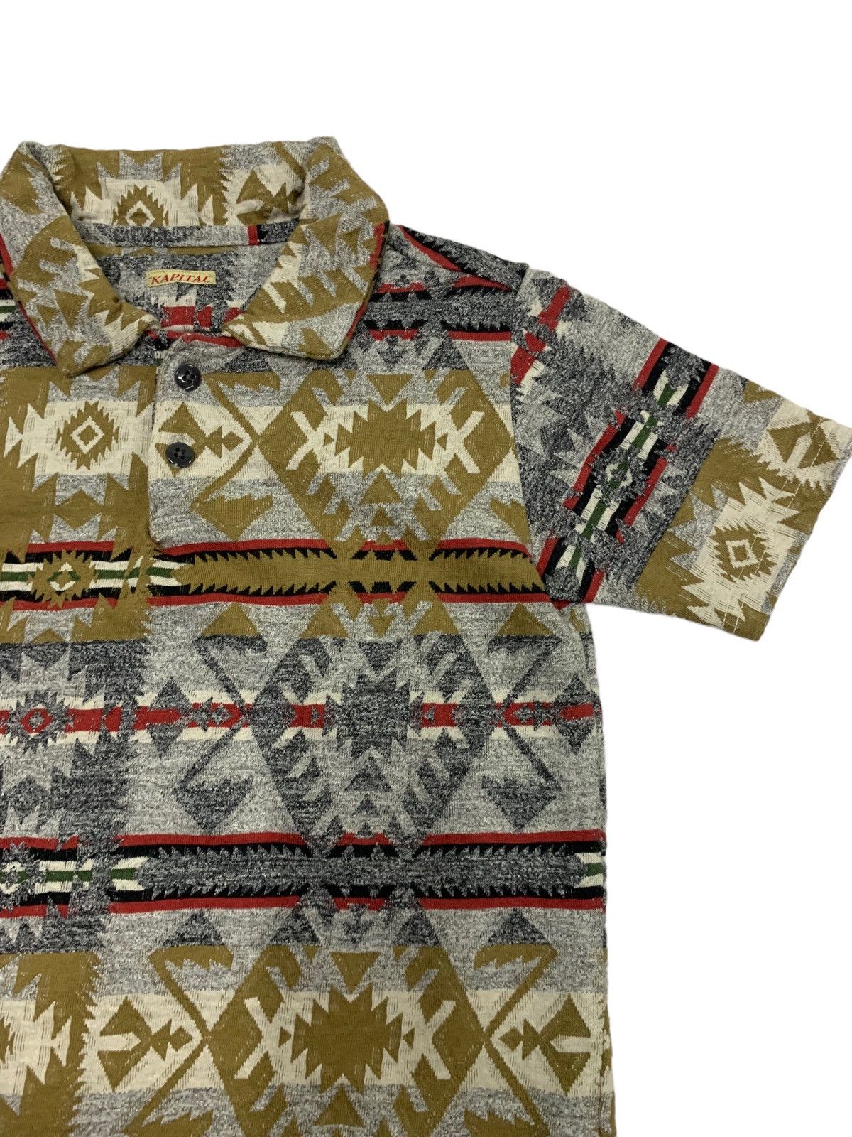 Kapital × Kapital Kountry × Native 🔥KAPITAL AZTEC NATIVE POLO TEE Size US S / EU 44-46 / 1 - 5 Thumbnail