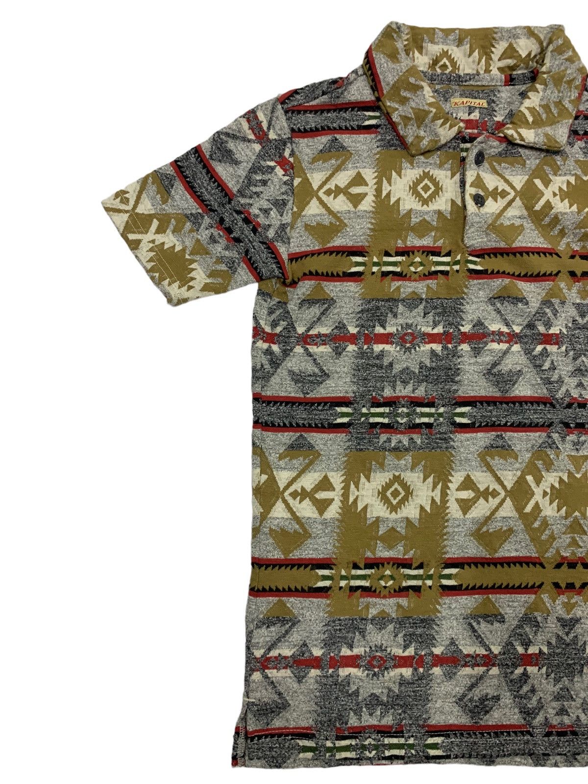 Kapital × Kapital Kountry × Native 🔥KAPITAL AZTEC NATIVE POLO TEE Size US S / EU 44-46 / 1 - 2 Thumbnail