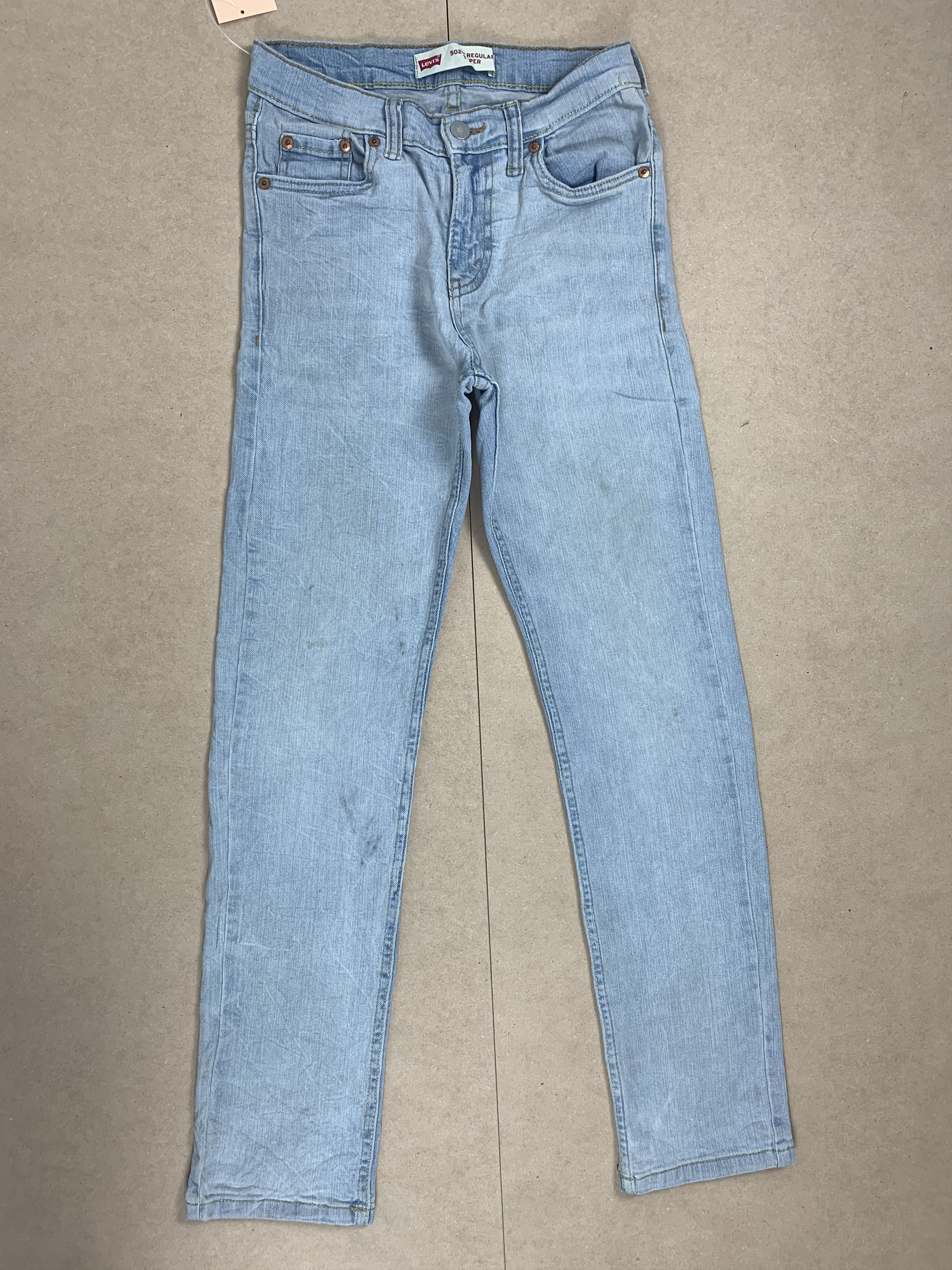 image of Levis x Vintage Levi's 502 Regular Taper Light Wash Blue Jeans in Light Blue Denim, Women's (Size 2