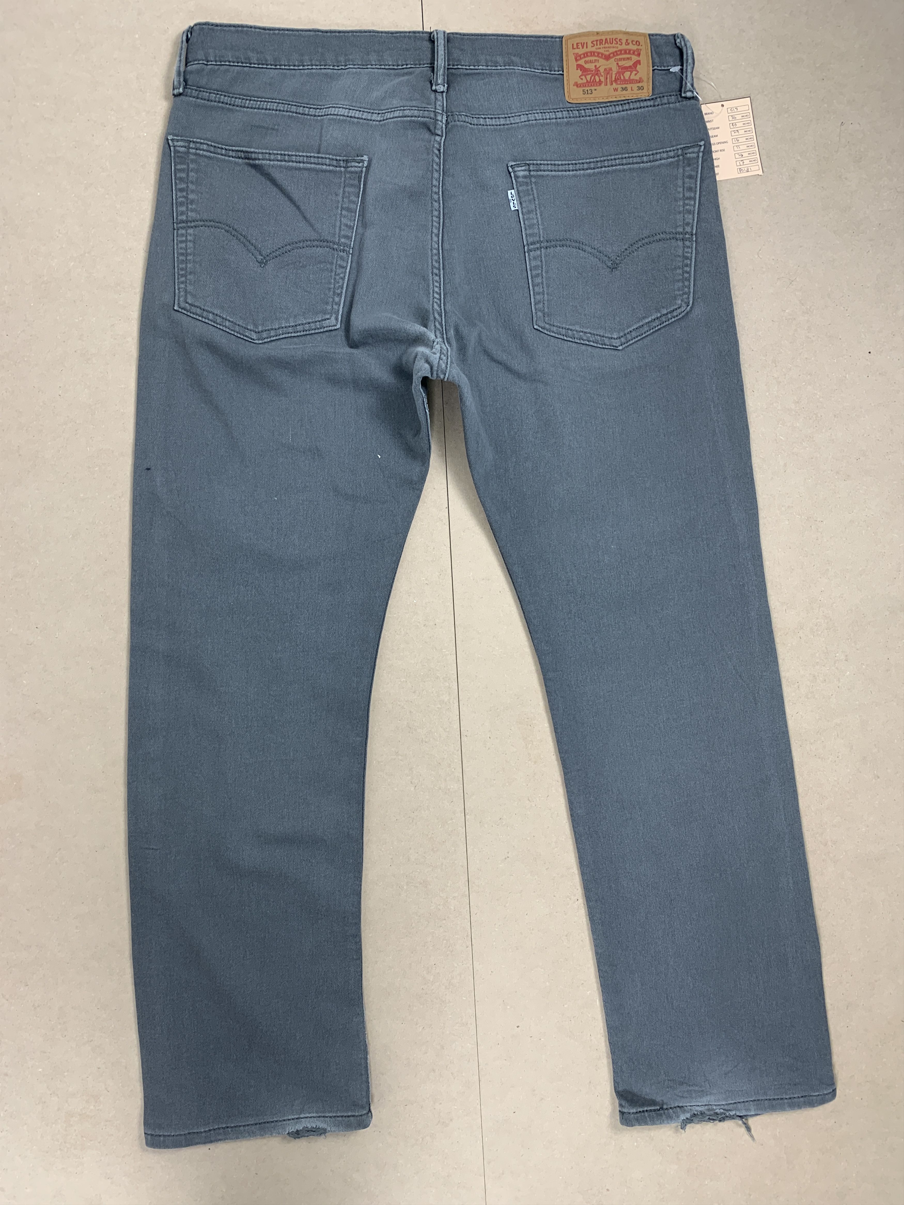 Levi's × Vintage Vintage LEVI'S 513 Straight Cut Light Wash Black Faded Jeans Size US 36 / EU 52 - 5 Thumbnail