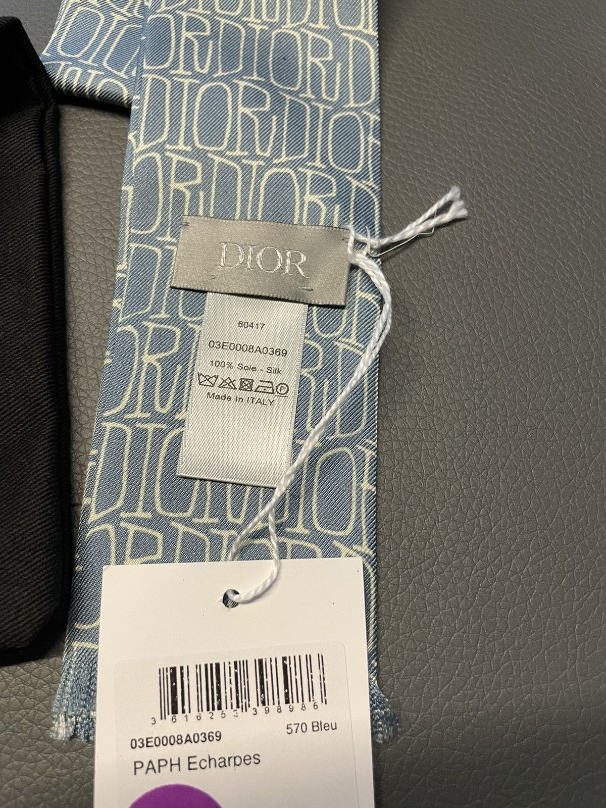 Dior Extremely Rare Runway Dior x Shawn Fluid Logo Silk Tie Size ONE SIZE - 8 Thumbnail