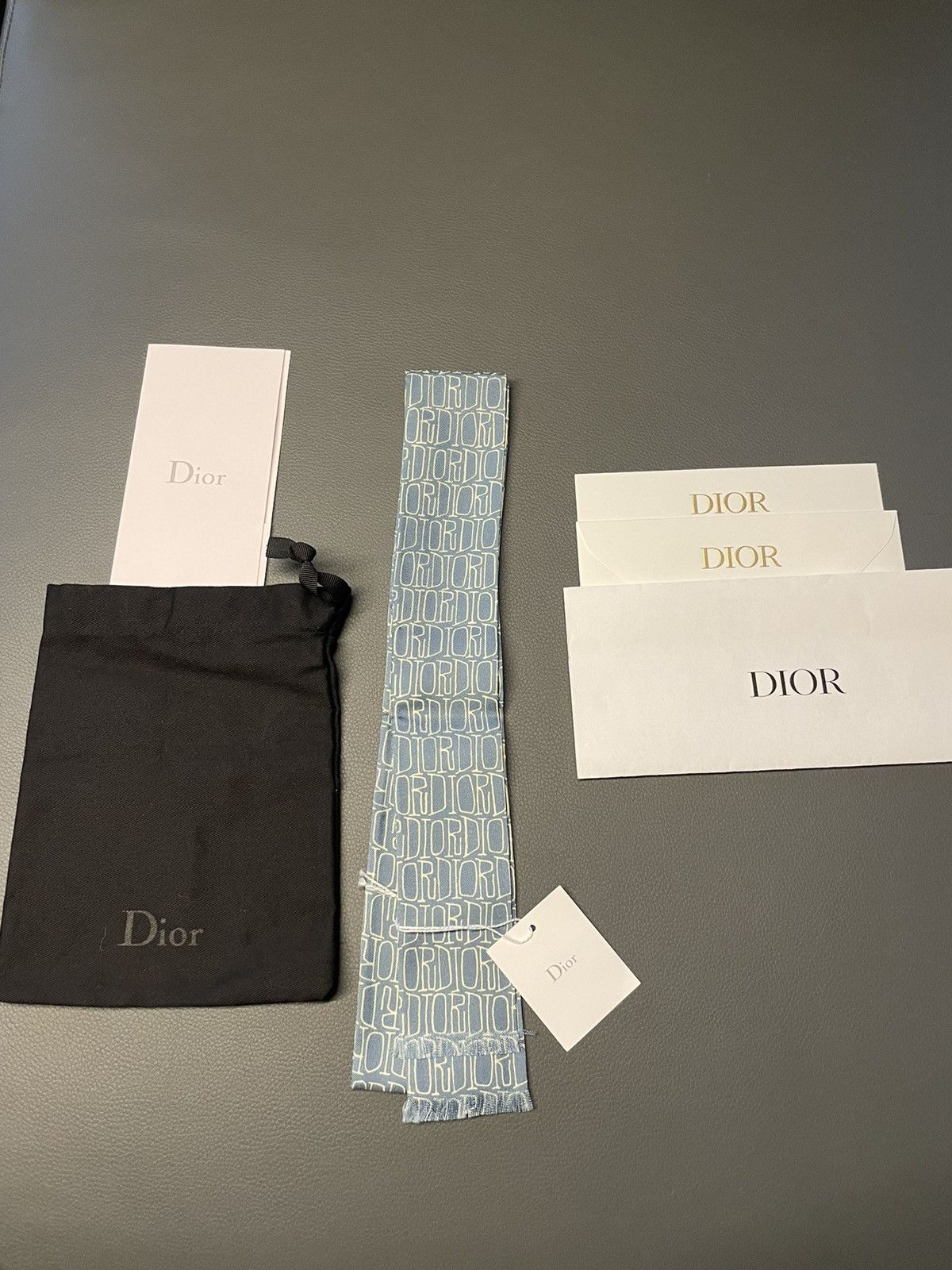 Dior Extremely Rare Runway Dior x Shawn Fluid Logo Silk Tie Size ONE SIZE - 2 Thumbnail