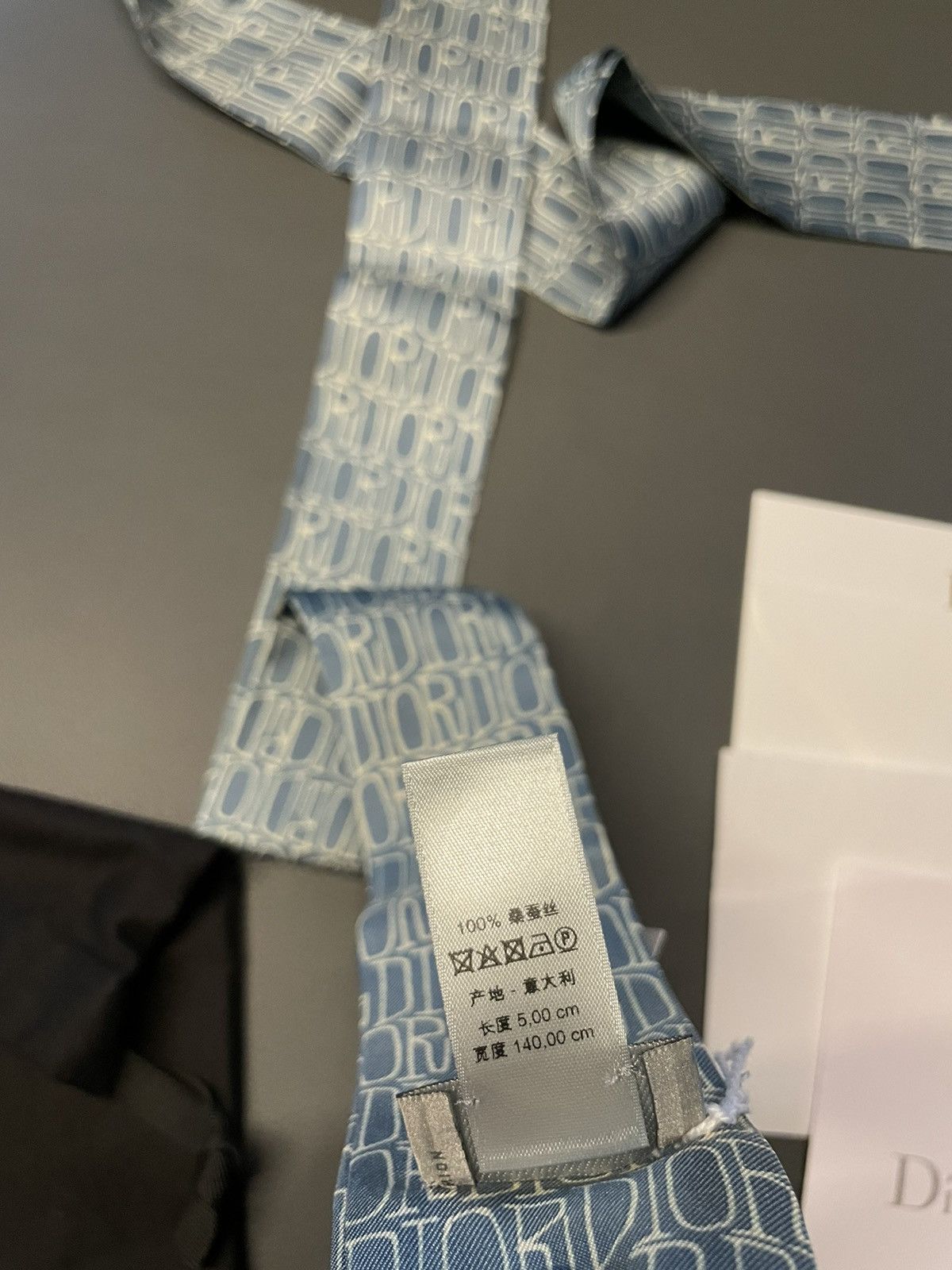 Dior Extremely Rare Runway Dior x Shawn Fluid Logo Silk Tie Size ONE SIZE - 9 Thumbnail