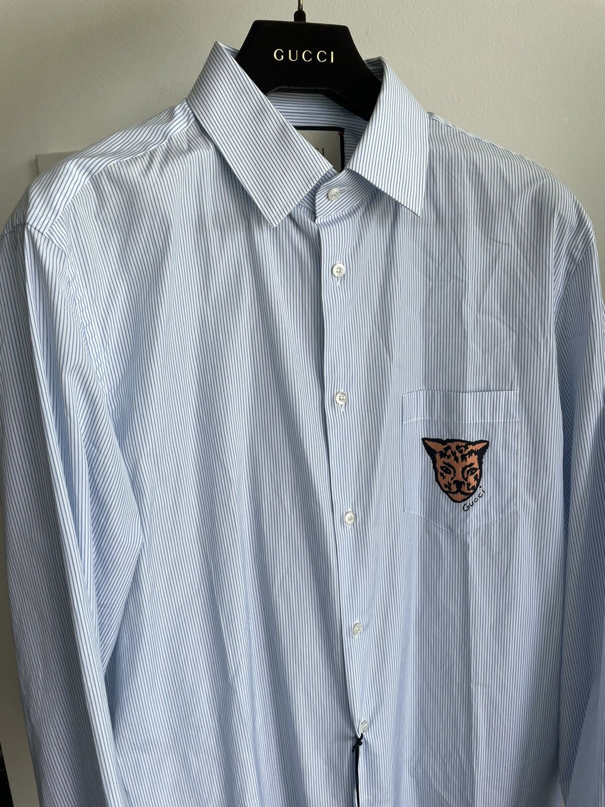 Gucci Brand New Rare Super Runway Iconic Tiger Gucci Logo Shirt Size US XL / EU 56 / 4 - 16 Thumbnail