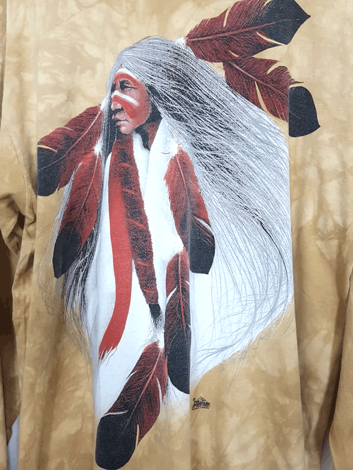 The Mountain 2001 Frank Howell Applejack Apache Red Indian Art Potrait Size US XL / EU 56 / 4 - 3 Thumbnail