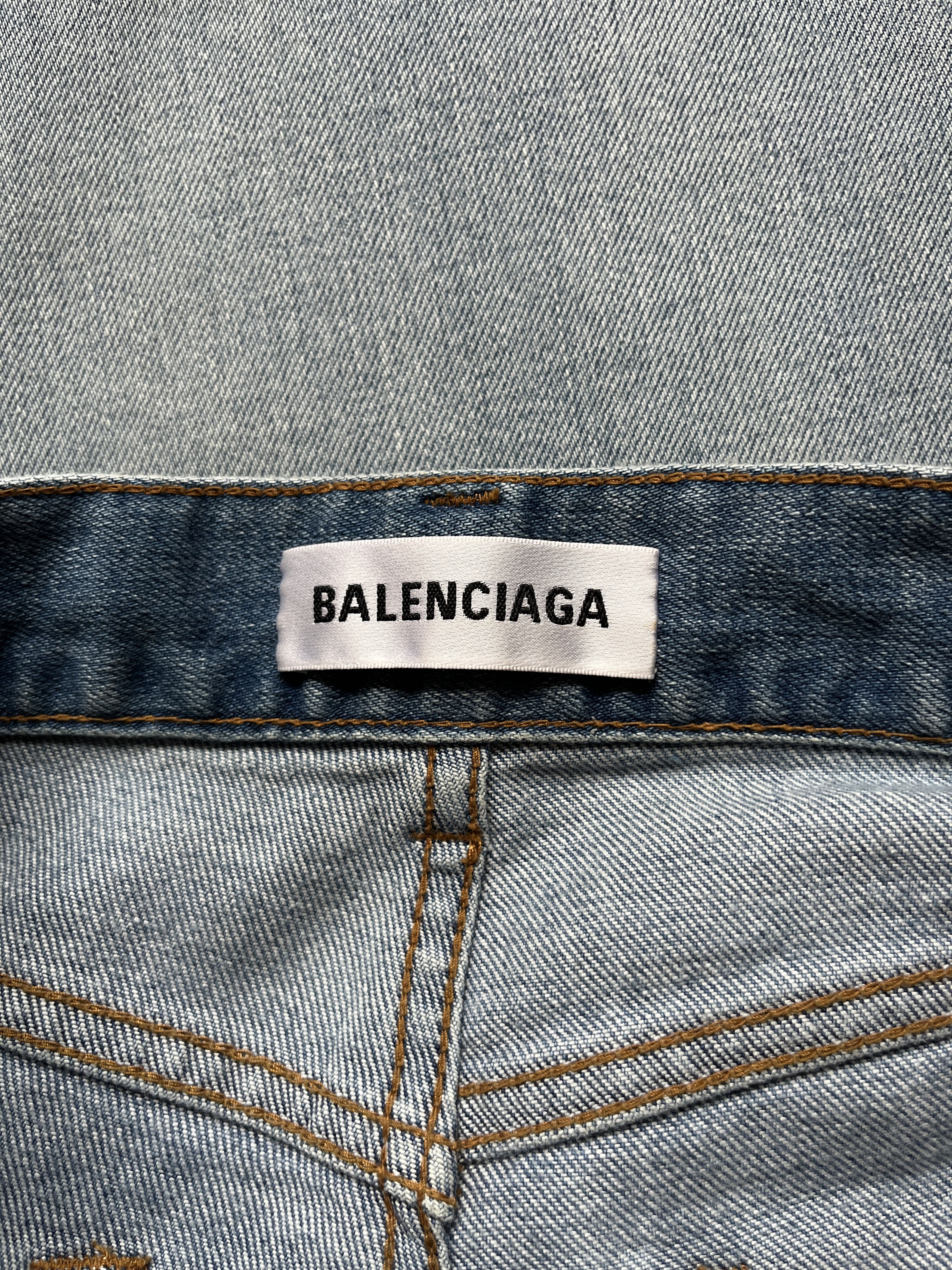 Balenciaga ⚡️QUICK SALE⚡️2019 Balenciaga Demna Blue Denim Jeans Pants Size 26" / US 2 / IT 38 - 3 Thumbnail