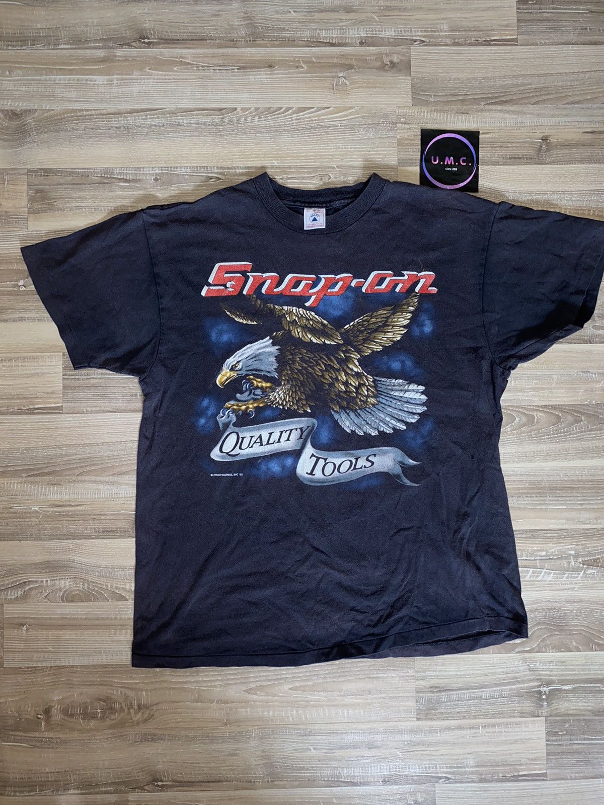 Vintage Snap on 1995 vintage t shirt eagle print Size US XL / EU 56 / 4 - 1 Thumbnail