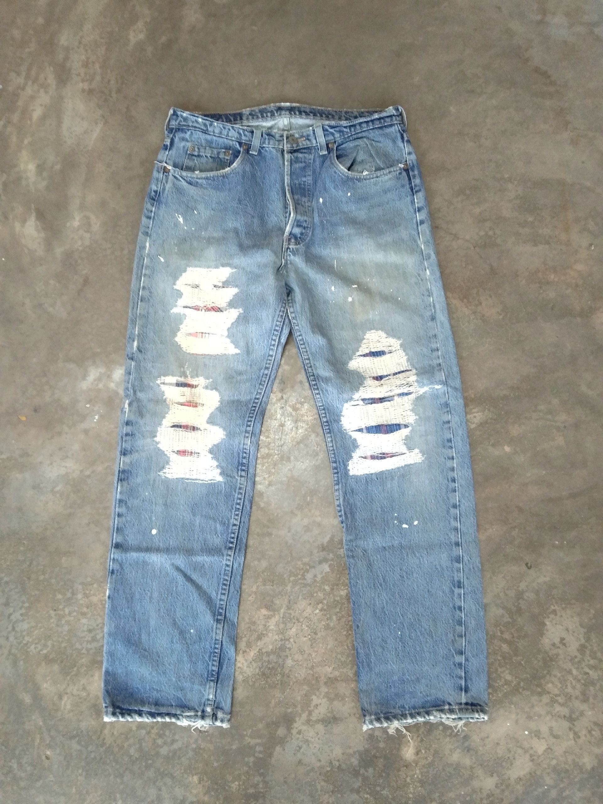 Levi's × Vintage 80s Vintage Levis 501 Distressed Jeans 32x30 Size US 32 / EU 48 - 1 Thumbnail