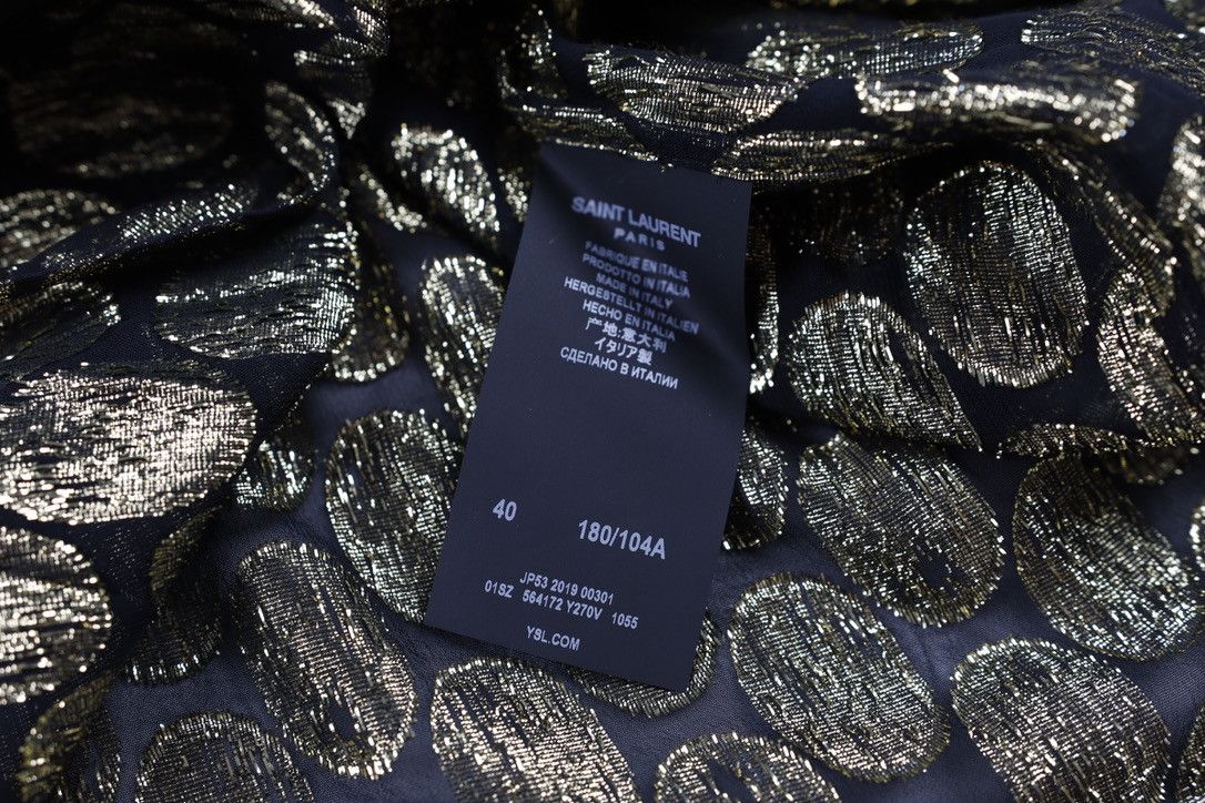 Saint Laurent Paris FW19 Saint Laurent Runway Silk Gold Oval Shirt Size US M / EU 48-50 / 2 - 11 Thumbnail