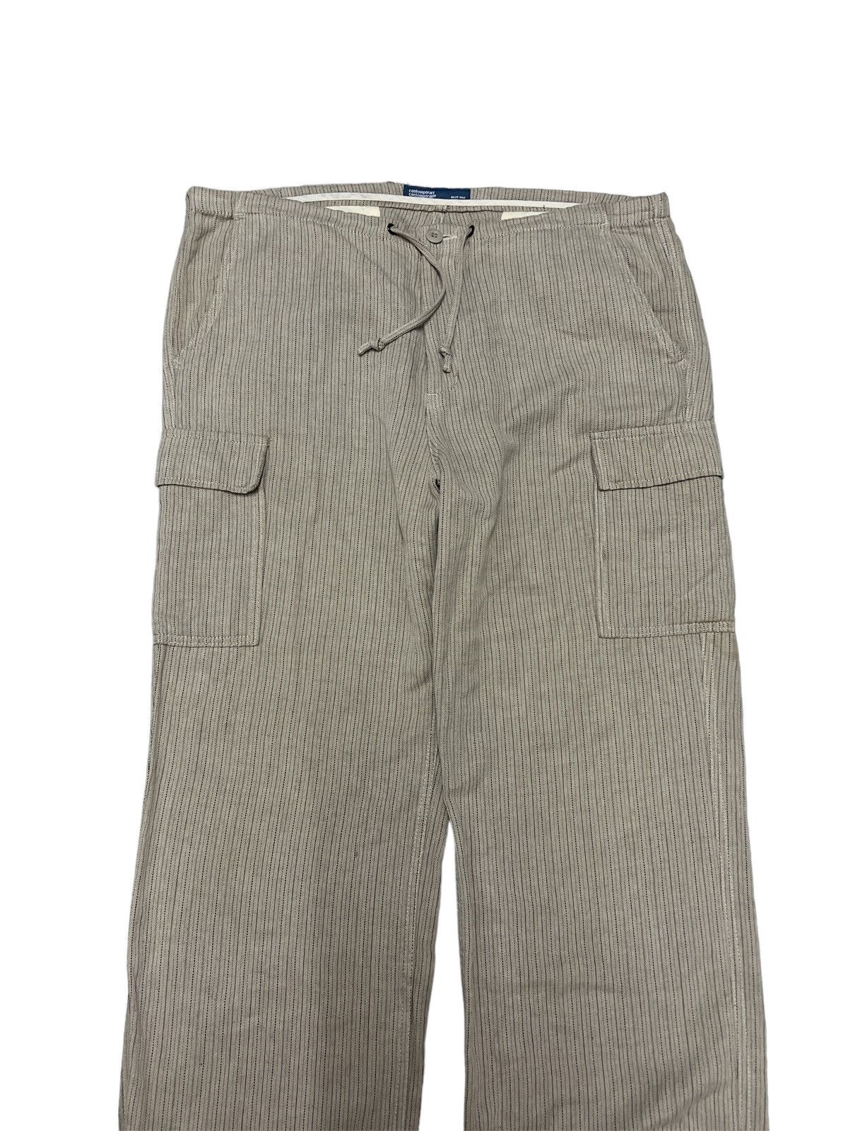 Japanese Brand PARACHUTE🔥 BLUE WAY CARGO PANT STRIPE COTTON Size US 38 / EU 54 - 3 Thumbnail