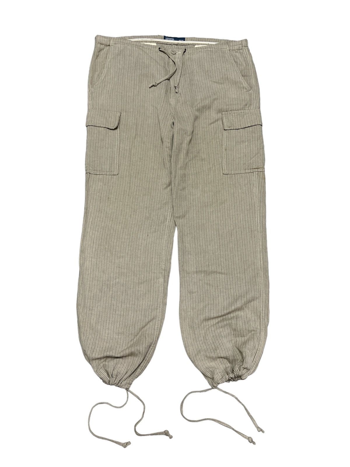 Japanese Brand PARACHUTE🔥 BLUE WAY CARGO PANT STRIPE COTTON Size US 38 / EU 54 - 1 Thumbnail