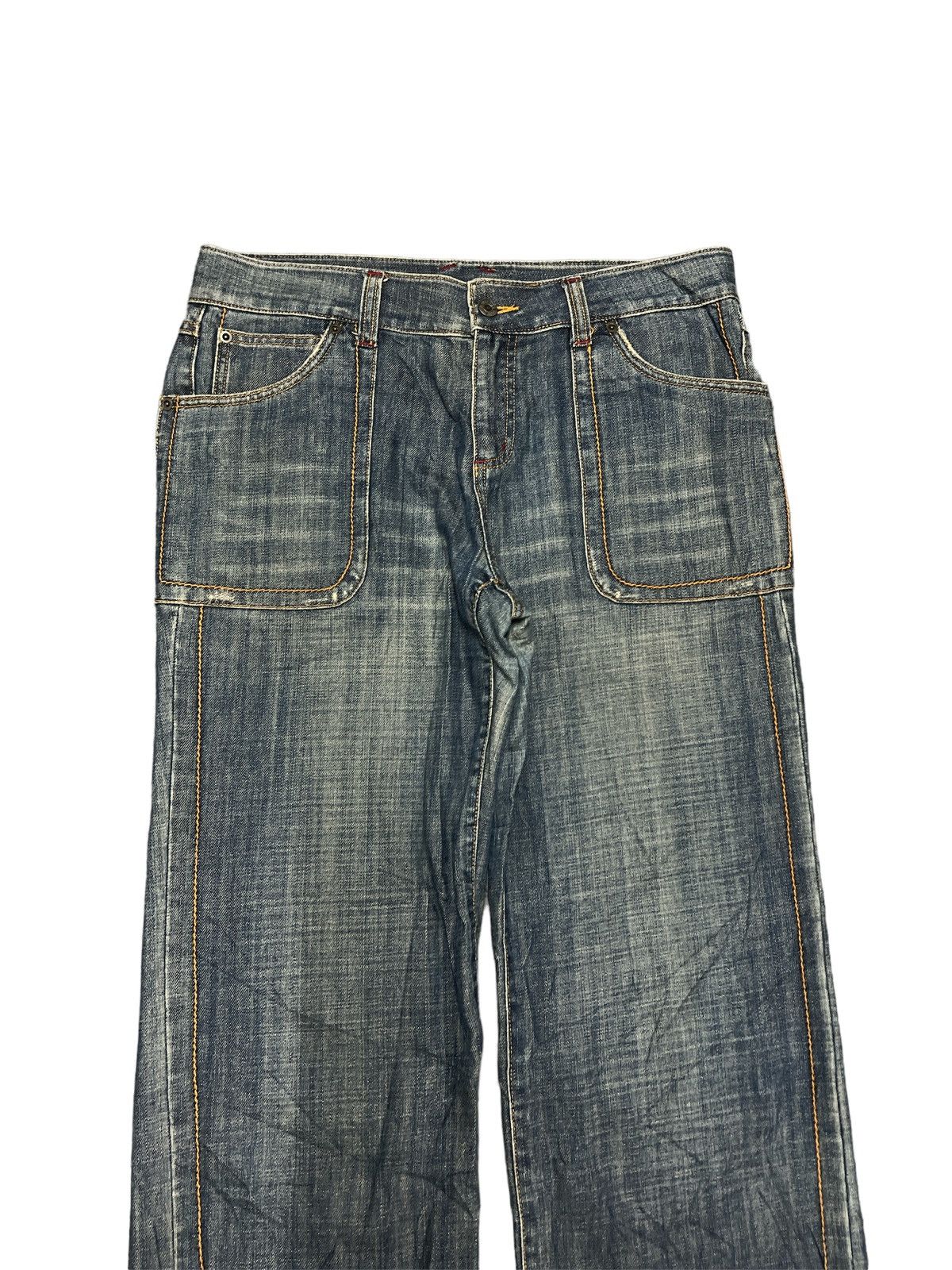 Japanese Brand BAGGY💥MICHEAL KLEIN DISTRESSED DENIM PANT Size US 33 - 4 Thumbnail