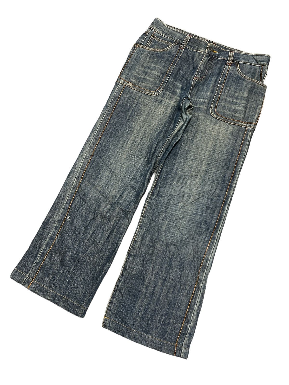 Japanese Brand BAGGY💥MICHEAL KLEIN DISTRESSED DENIM PANT Size US 33 - 3 Thumbnail
