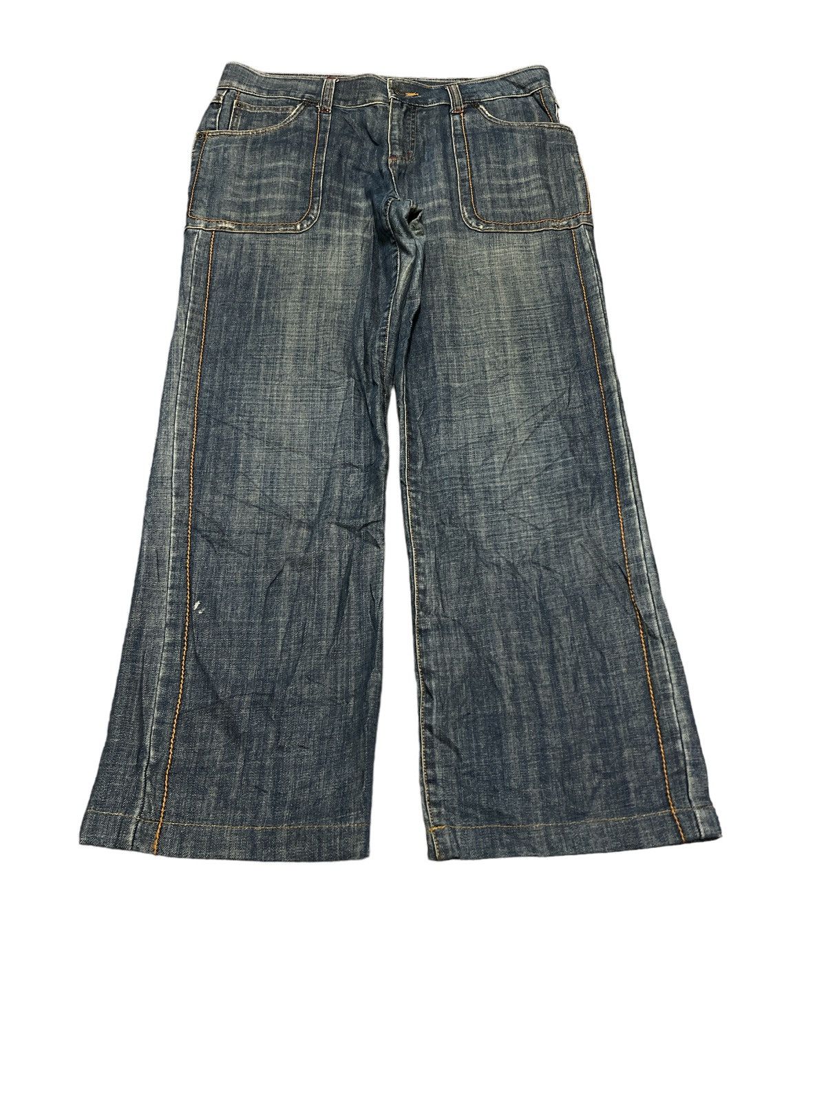 Japanese Brand BAGGY💥MICHEAL KLEIN DISTRESSED DENIM PANT Size US 33 - 2 Thumbnail