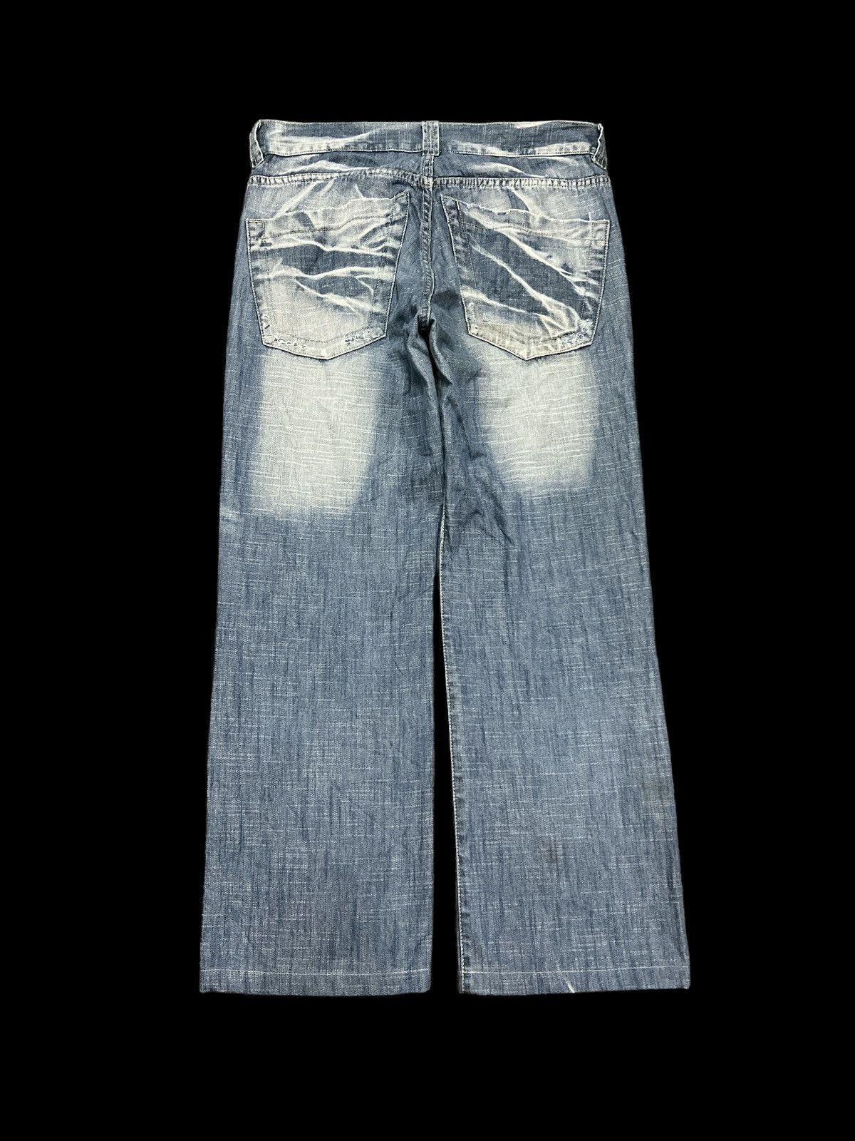 Japanese Brand BAGGY💥 THRASHED DISTRESSED DENIM PANT Size US 32 / EU 48 - 6 Thumbnail