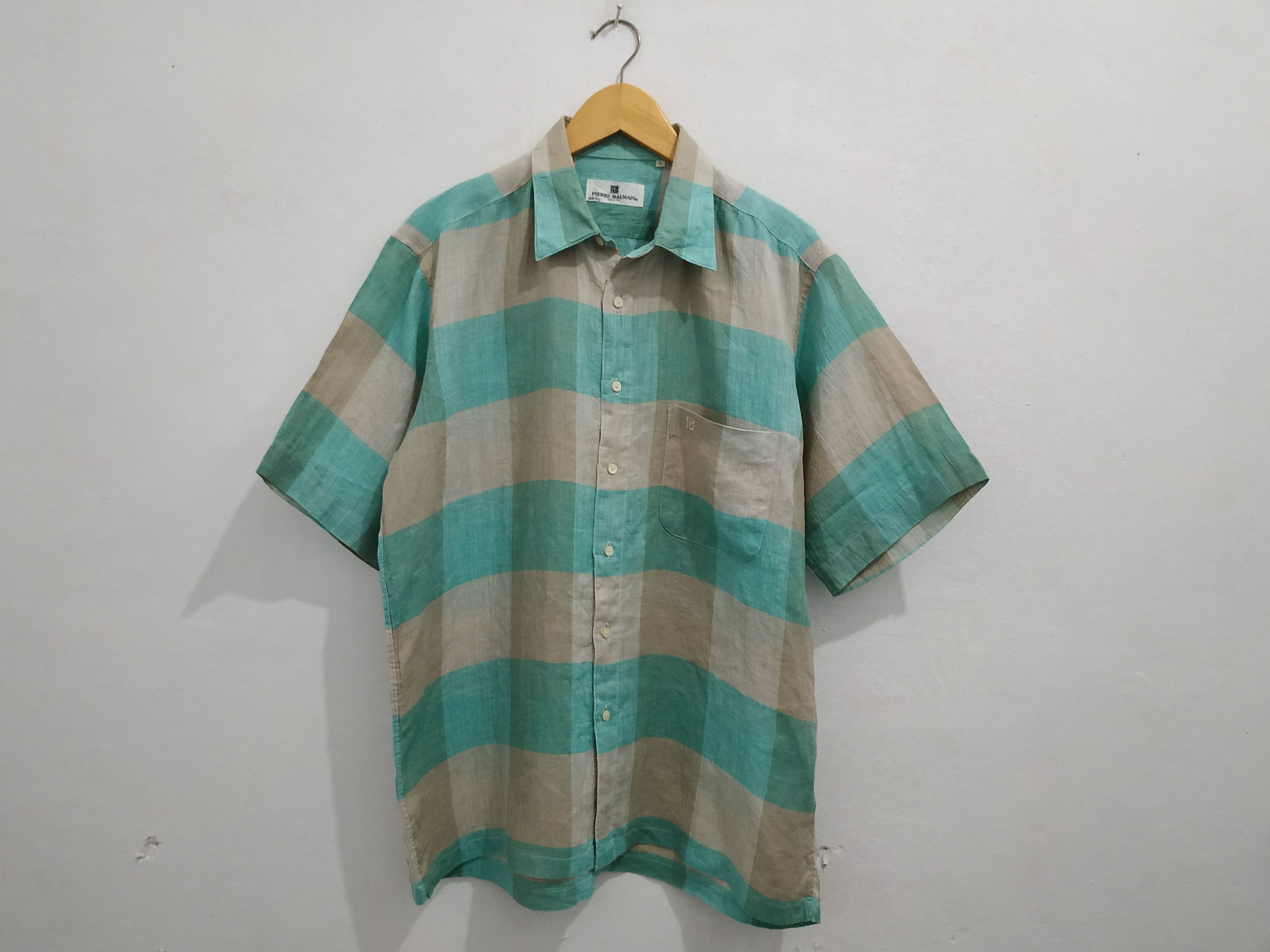 Balmain × Vintage Vintage Balmain linen shirt Size US L / EU 52-54 / 3 - 1 Thumbnail