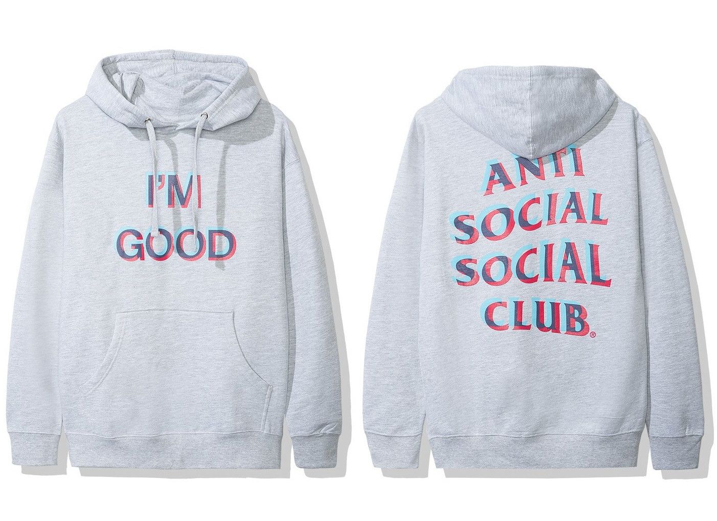 image of Anti Social Social Club Ds Assc I'm Good Gray Hoodie In Hand Supreme Bape Cpfm in Grey (Size XS)