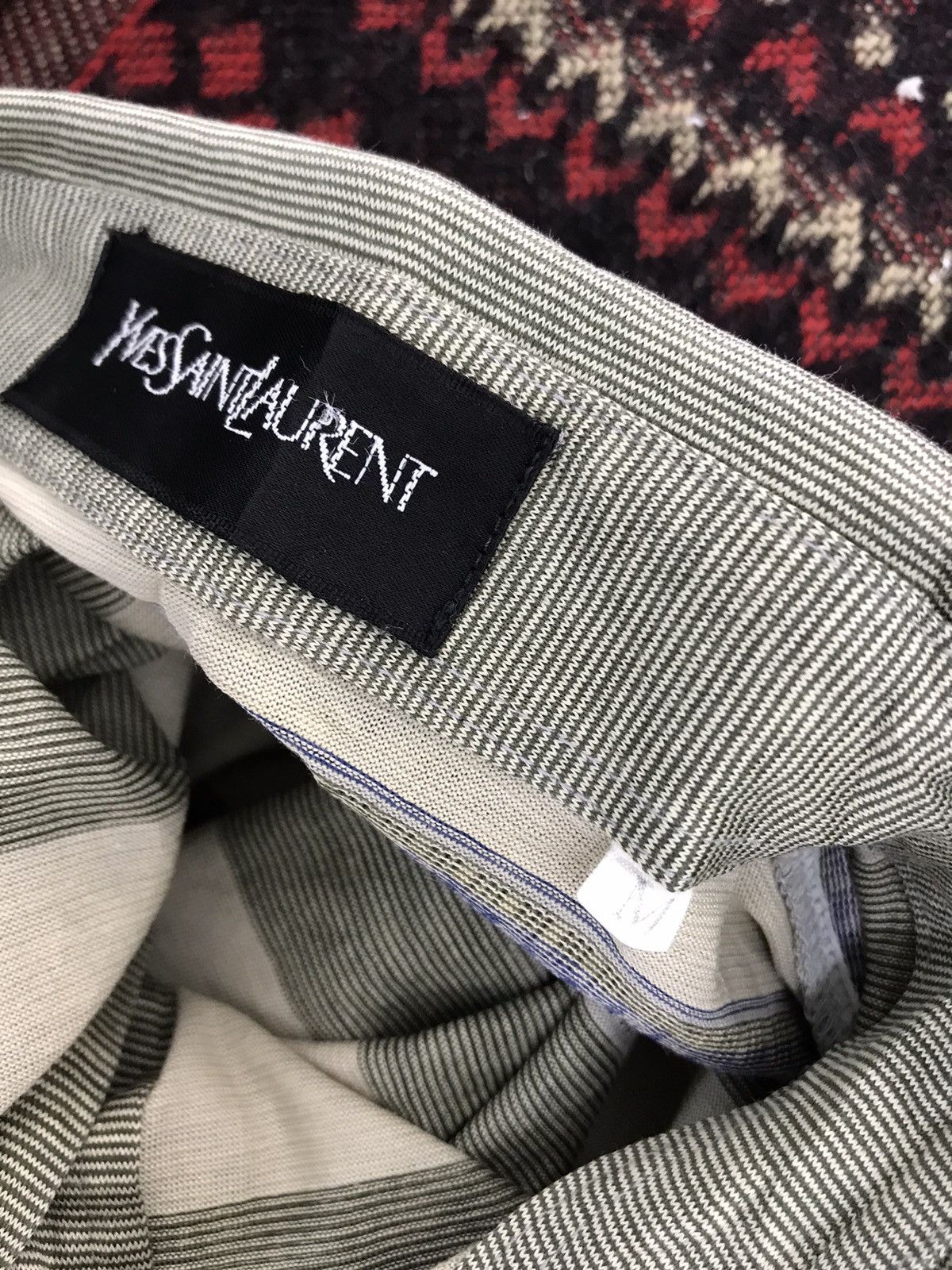Vintage ⭐️YSL Vintage 90s Striped Long Sleeve Thin Polo Shirt 27🟩 Size US M / EU 48-50 / 2 - 7 Thumbnail