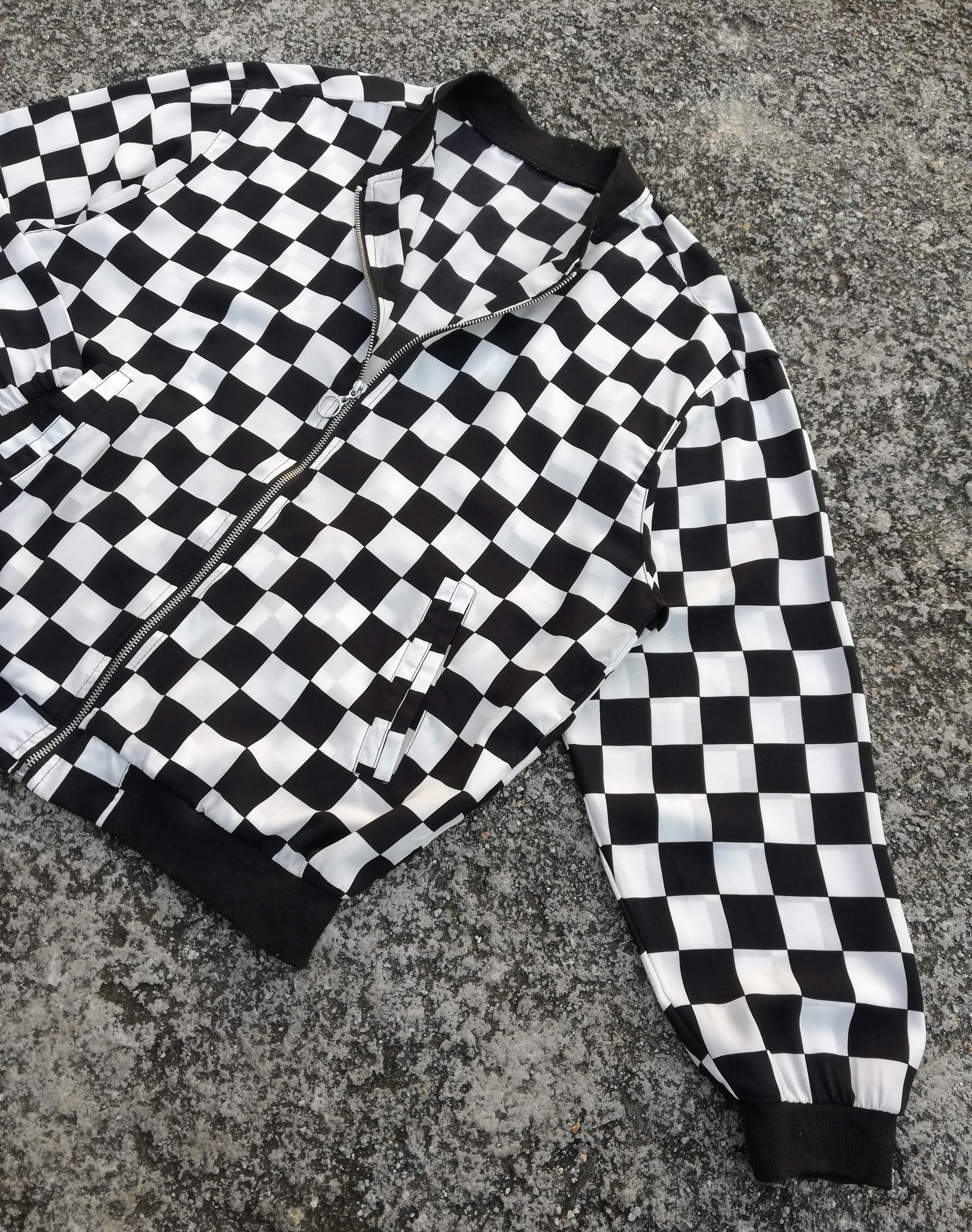 Art Comes First × Japanese Brand × Vintage 🔥Ragout Design Classic Checkered Bomber Zipper Jacket🔥 Size US M / EU 48-50 / 2 - 4 Thumbnail