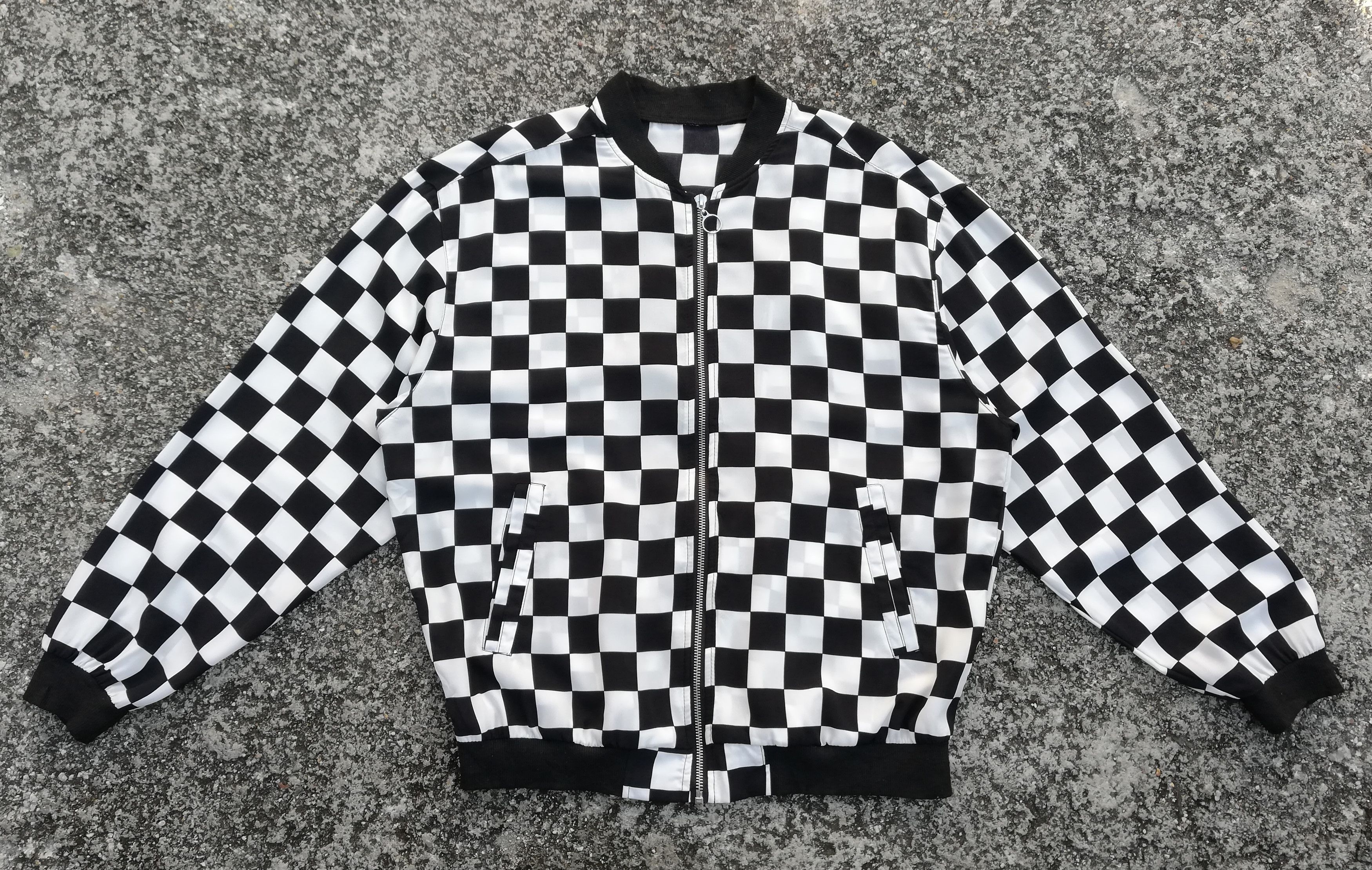 Art Comes First × Japanese Brand × Vintage 🔥Ragout Design Classic Checkered Bomber Zipper Jacket🔥 Size US M / EU 48-50 / 2 - 2 Thumbnail