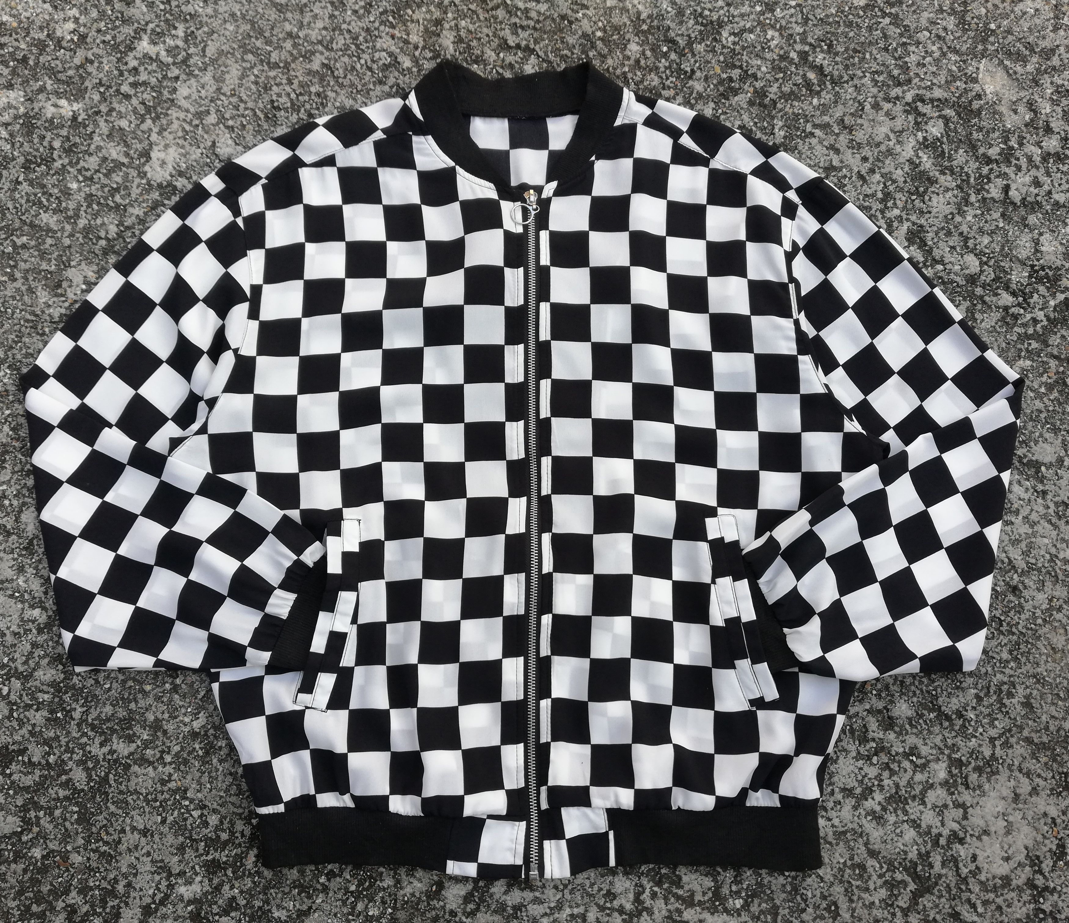 Art Comes First × Japanese Brand × Vintage 🔥Ragout Design Classic Checkered Bomber Zipper Jacket🔥 Size US M / EU 48-50 / 2 - 7 Thumbnail